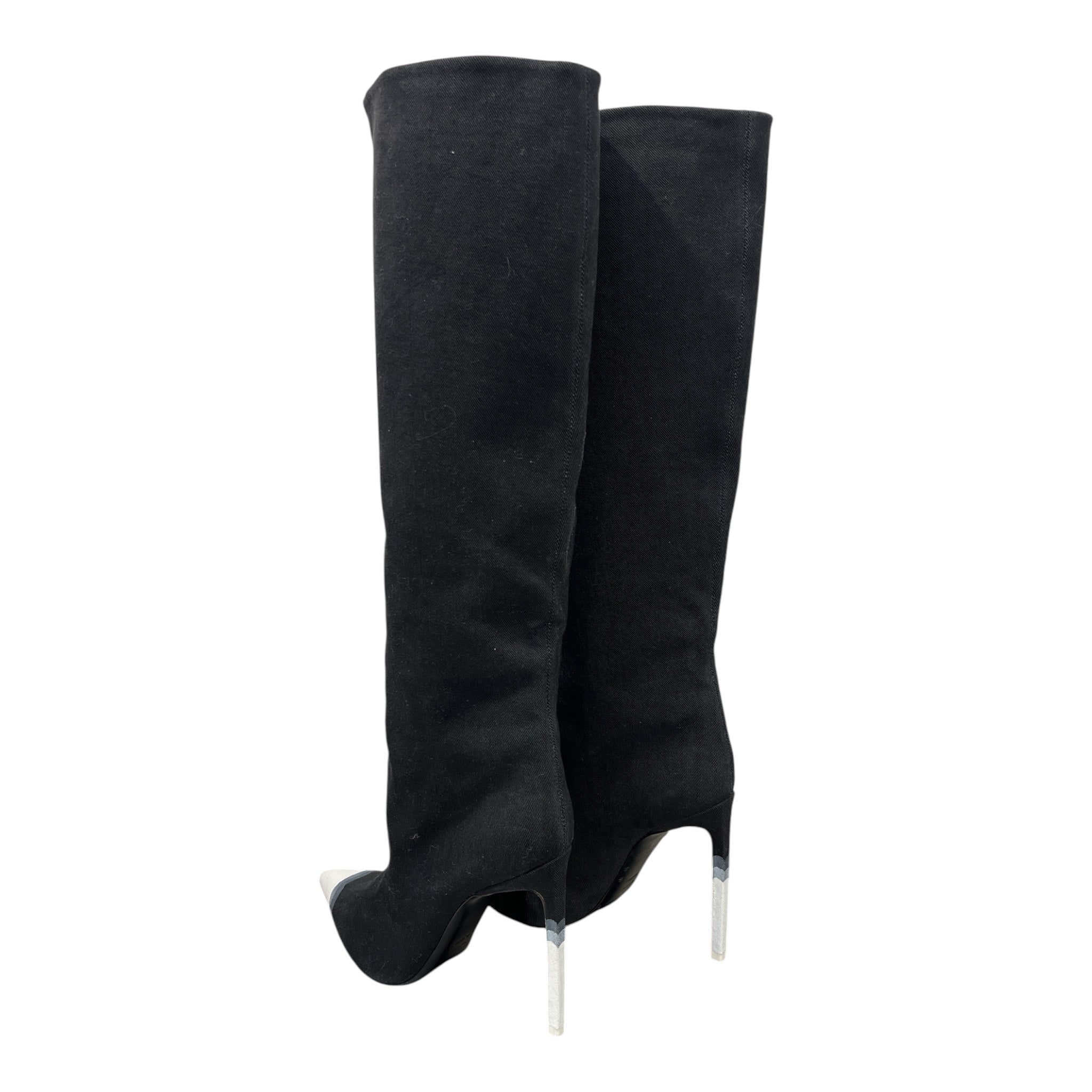 TOM FORD/Heels/EU 39/Cotton/BLK/KNEEHIGH-WHITETIPS view 2