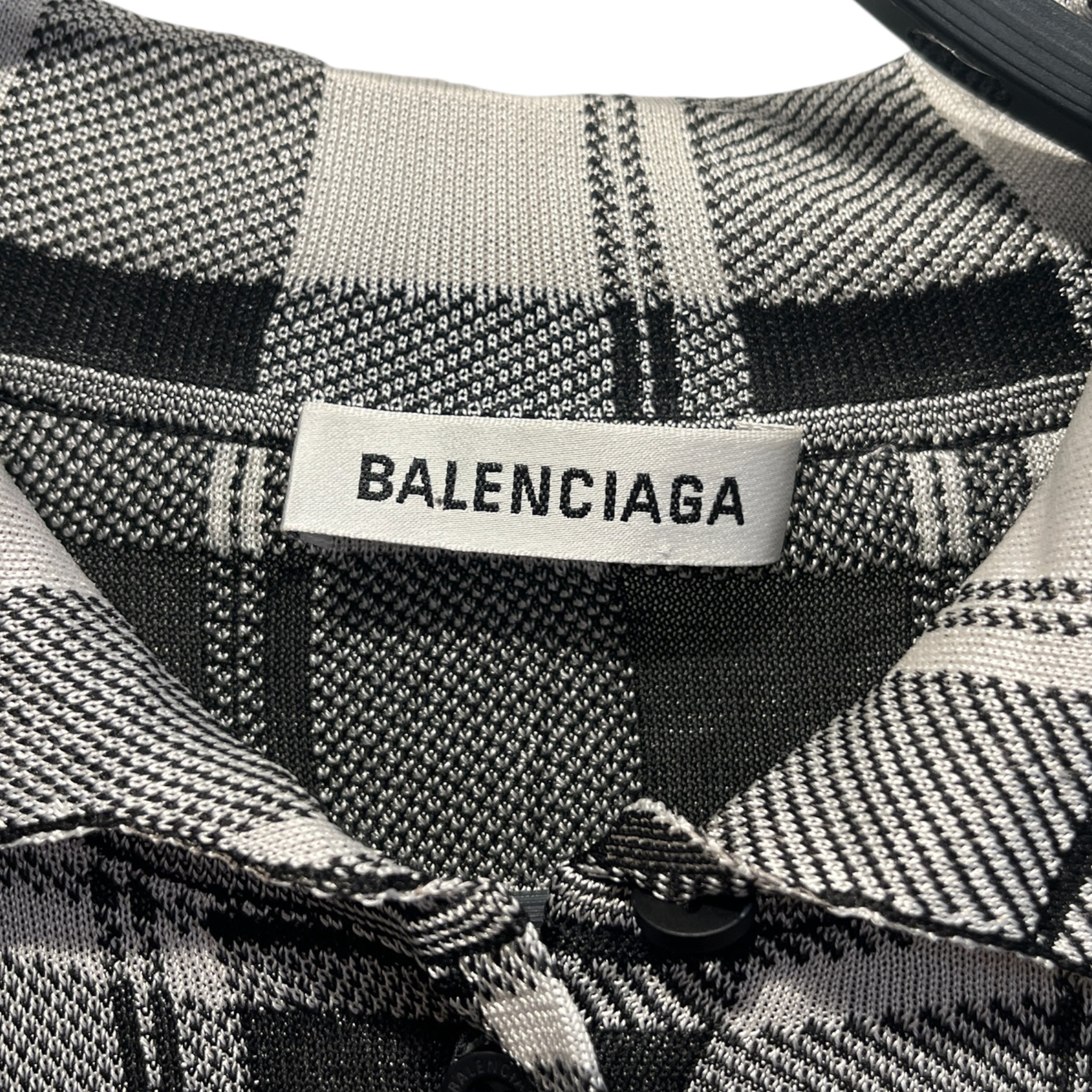 BALENCIAGA/Polo Shirt/XS/MLT/All Over Print/BLACK AND WHITE CHECKED SHIRT view 3