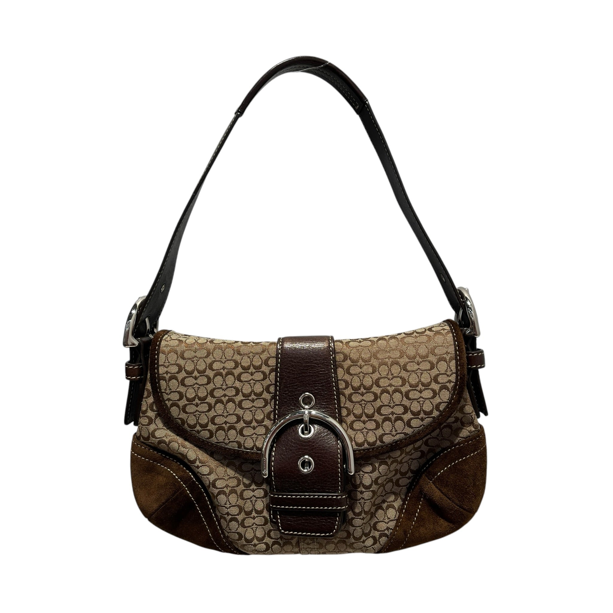 COACH/Hand Bag/Monogram/Leather/BRW/SIGNATURE SOHO FLAP/SILVER view 1