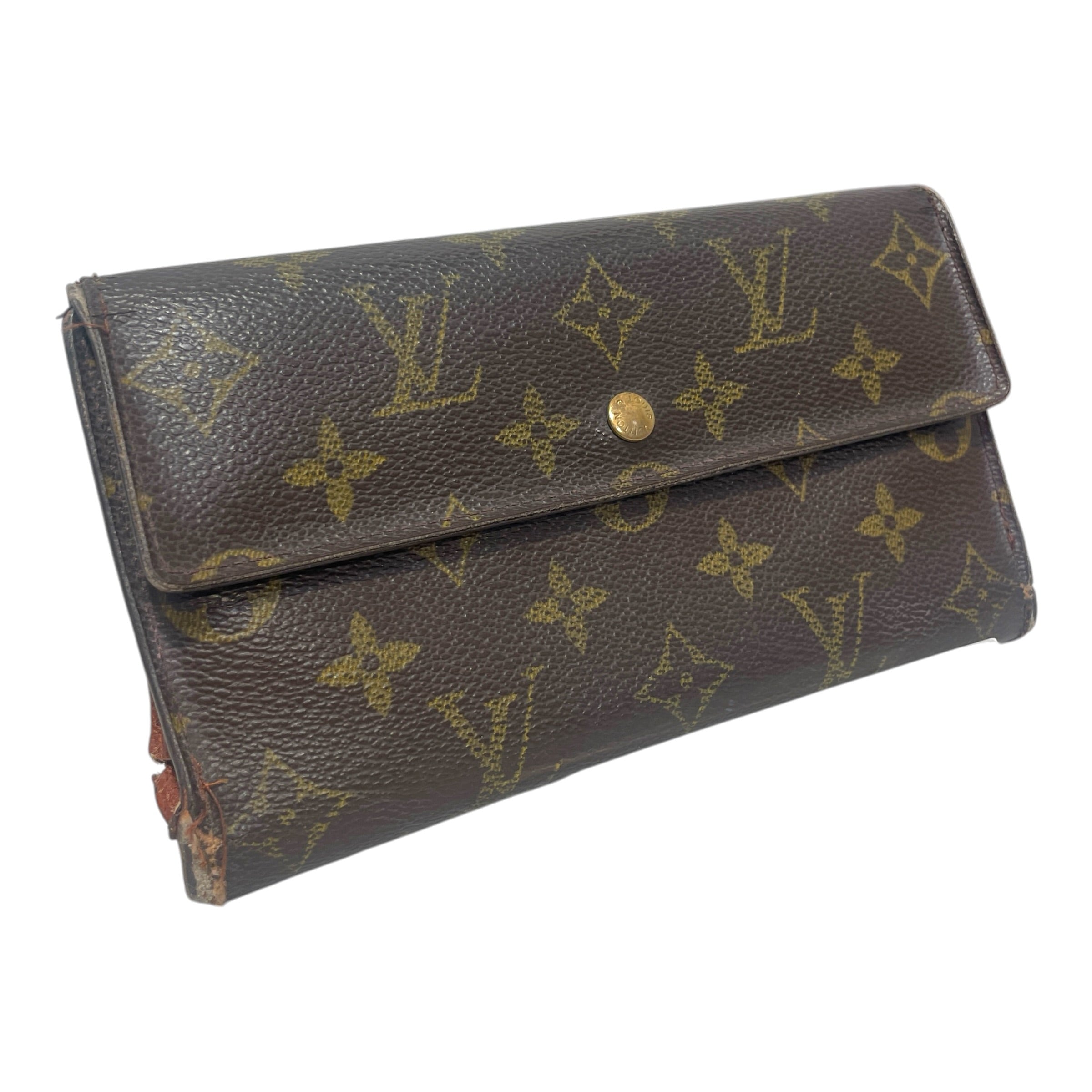 LOUIS VUITTON/Long Wallet/Monogram/Leather/BRW/L's/Monogram Pochette Wallet view 1