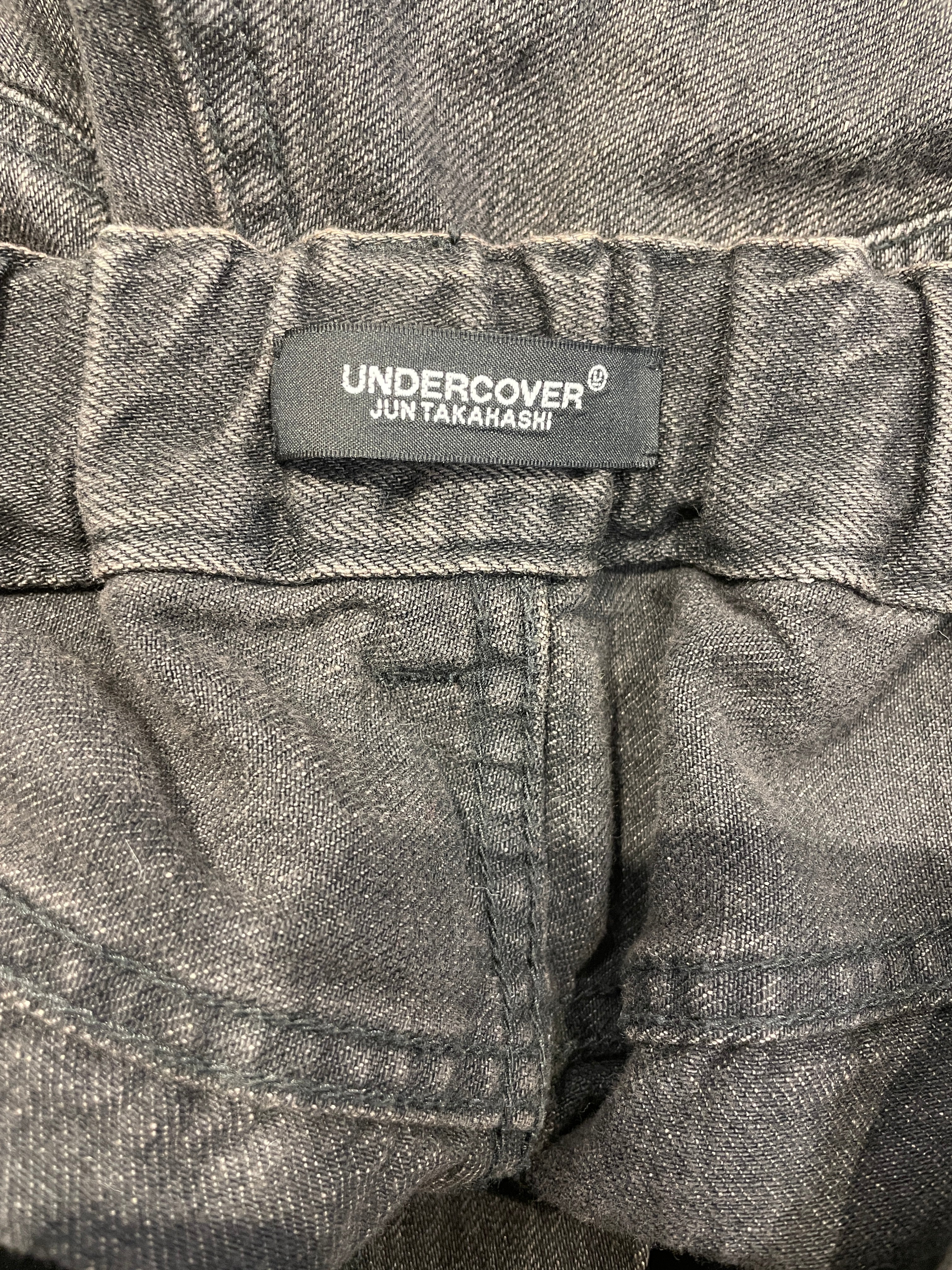 UNDERCOVER/Pants/3/Denim/BLK/FRINGED WIDE LEG DENIM view 3