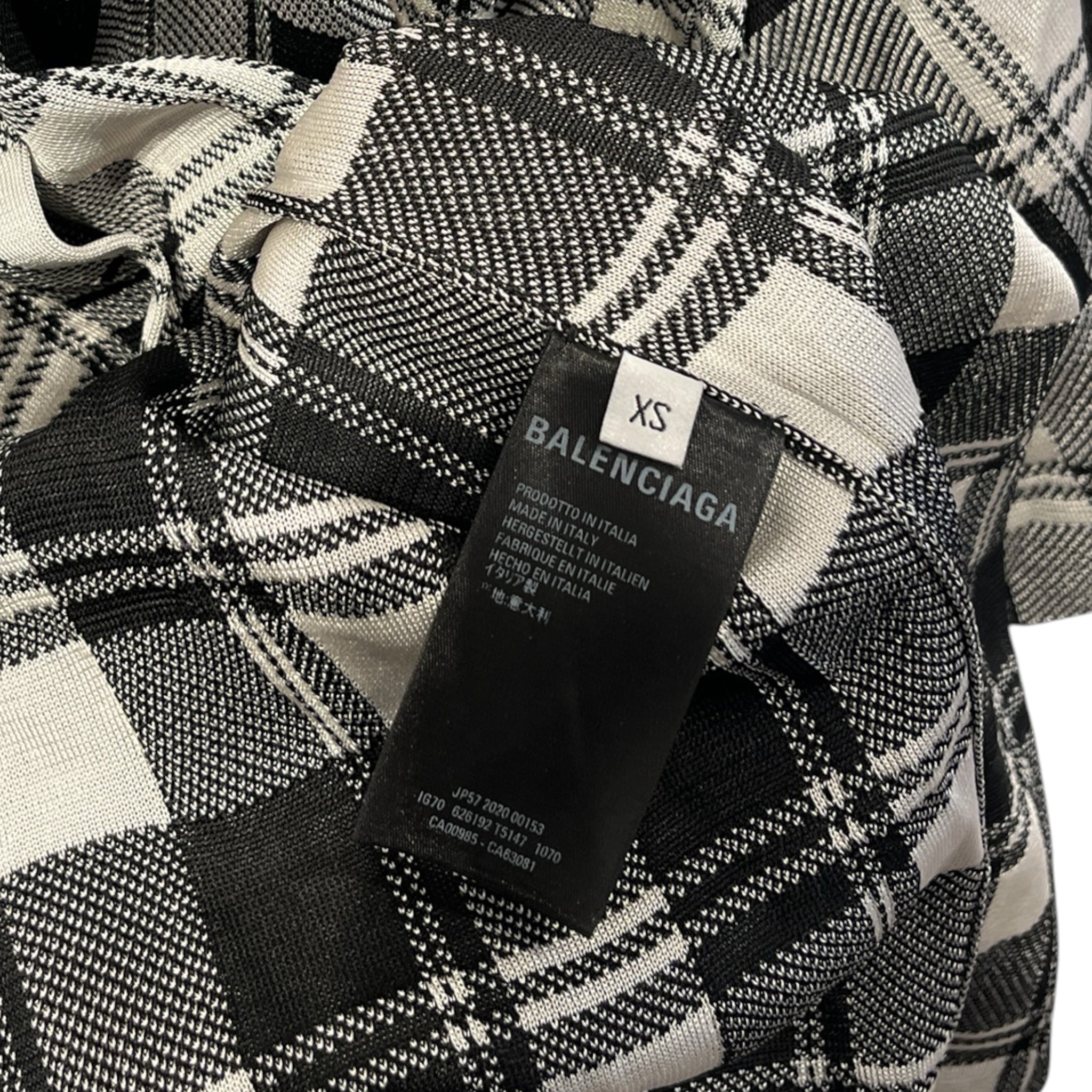 BALENCIAGA/Polo Shirt/XS/MLT/All Over Print/BLACK AND WHITE CHECKED SHIRT view 4