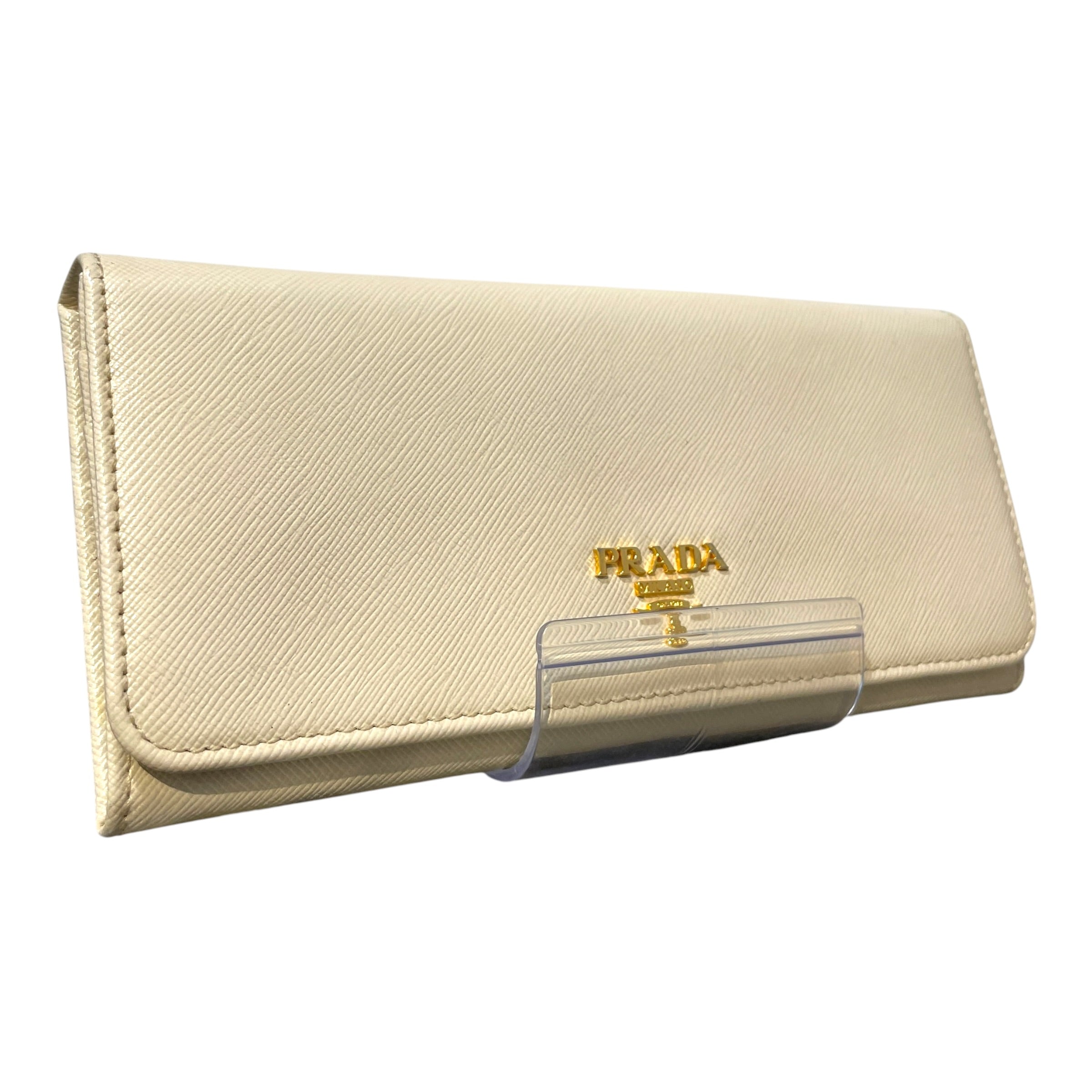 PRADA/Wallet/Leather/WHT/Prada long wallet view 1