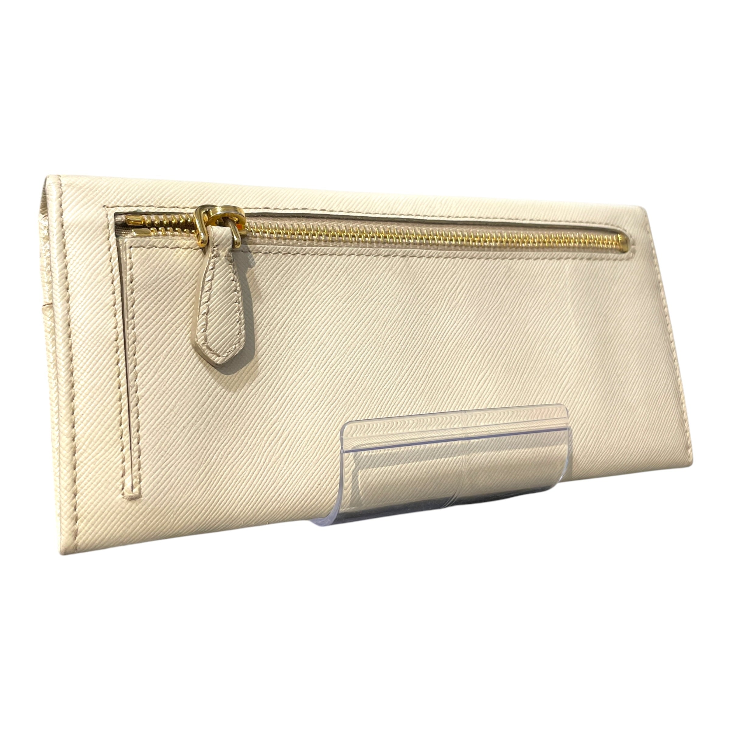 PRADA/Wallet/Leather/WHT/Prada long wallet view 2
