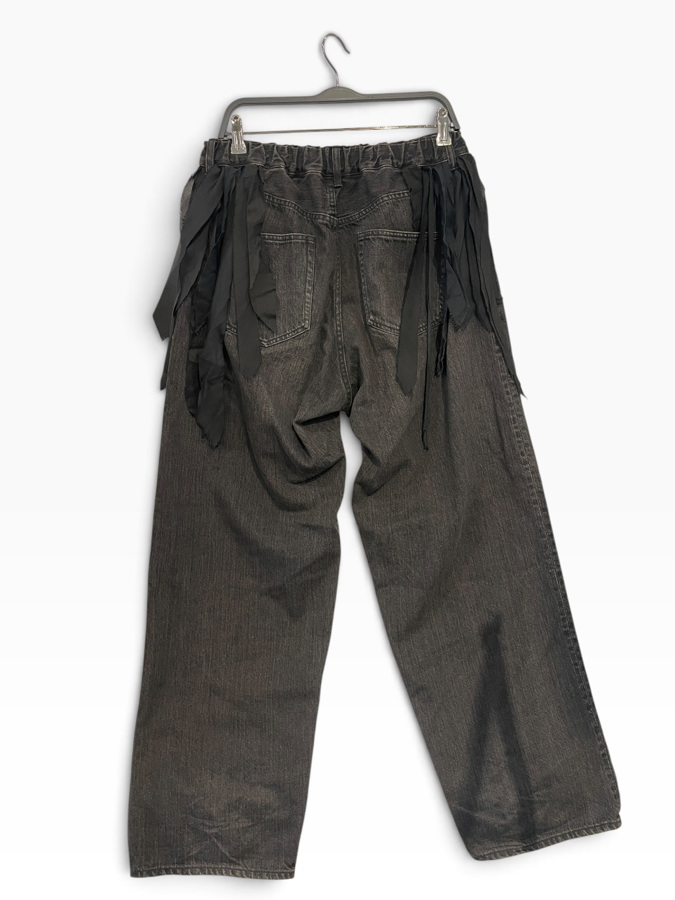 UNDERCOVER/Pants/3/Denim/BLK/FRINGED WIDE LEG DENIM view 2