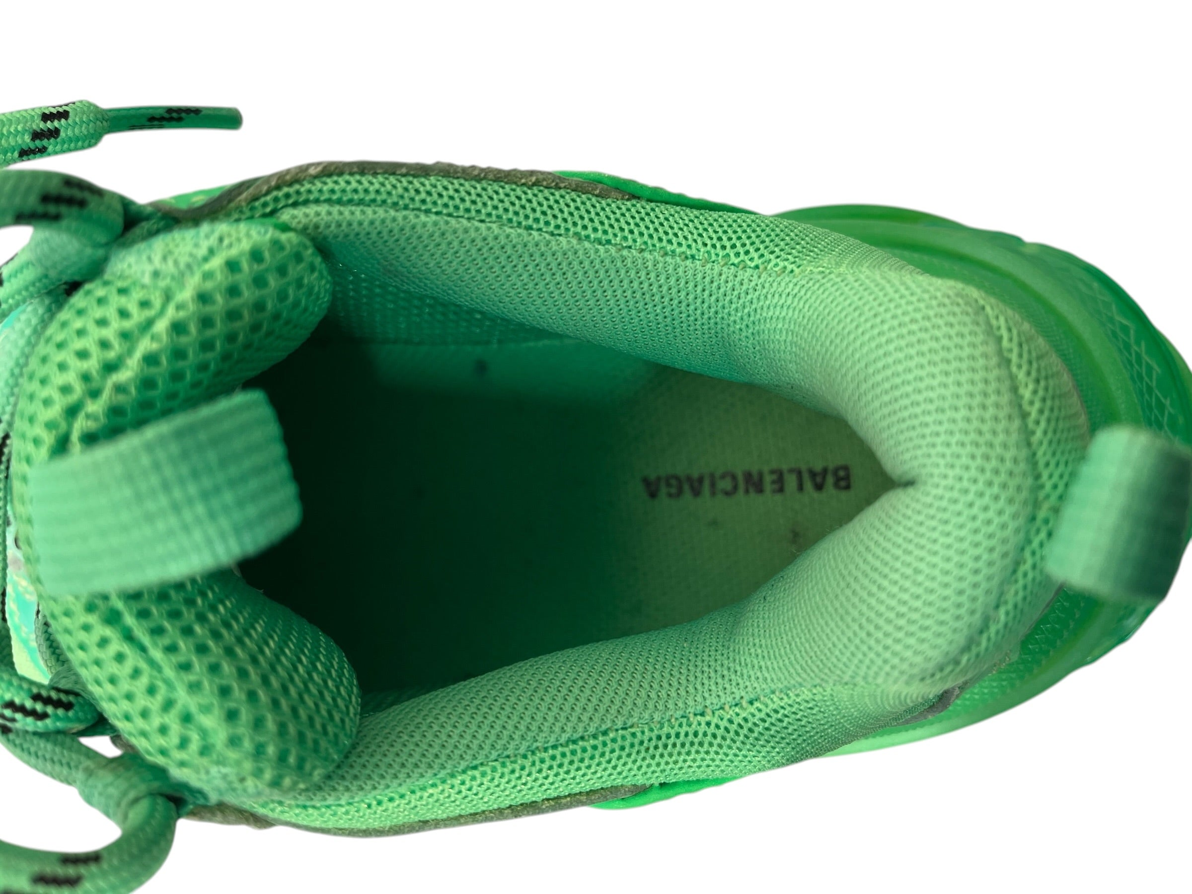 BALENCIAGA/Low-Sneakers/EU 35/Cotton/GRN/NEON TRIPLE S view 3