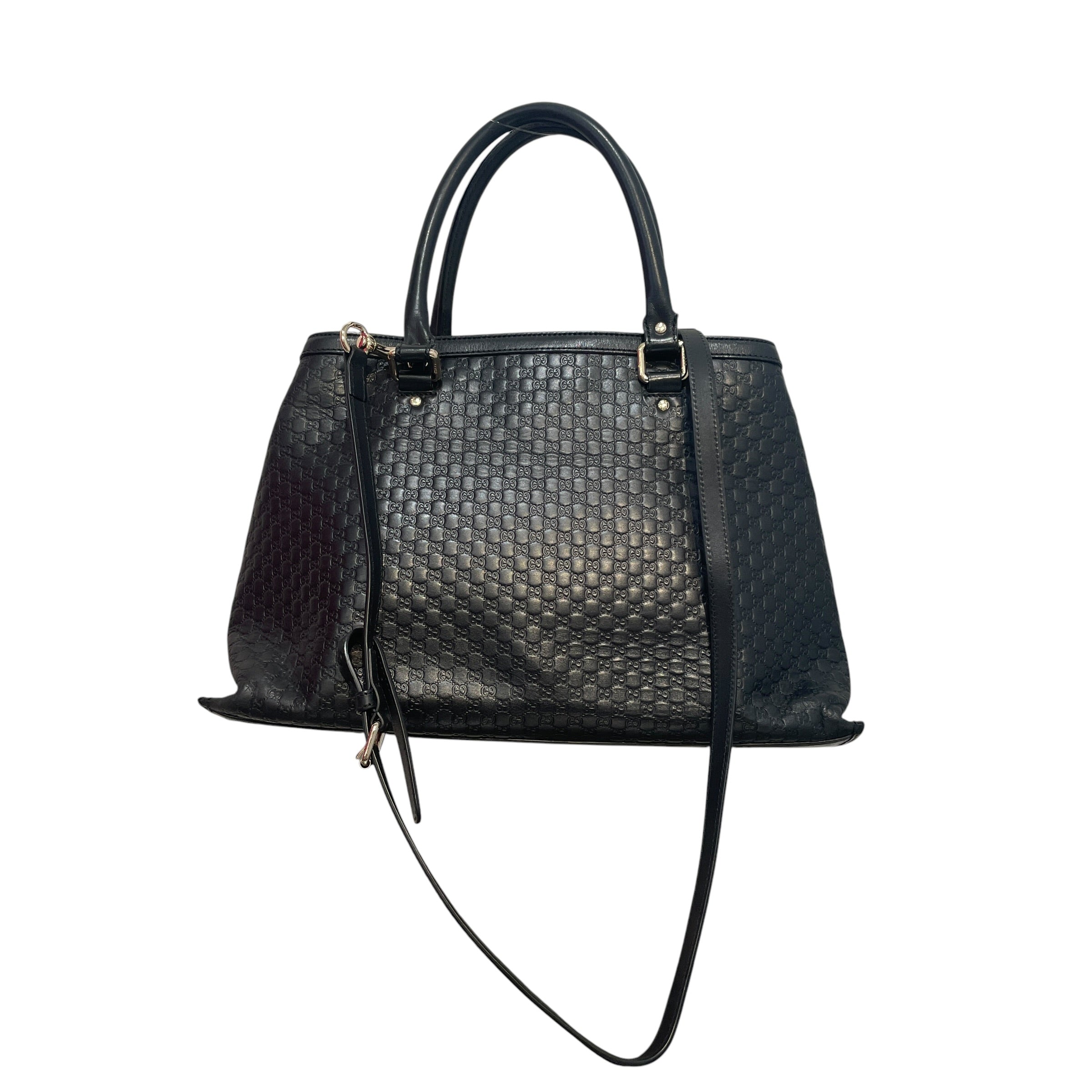 GUCCI/Tote Bag/Monogram/Leather/BLK/Microguccissima Tote view 1