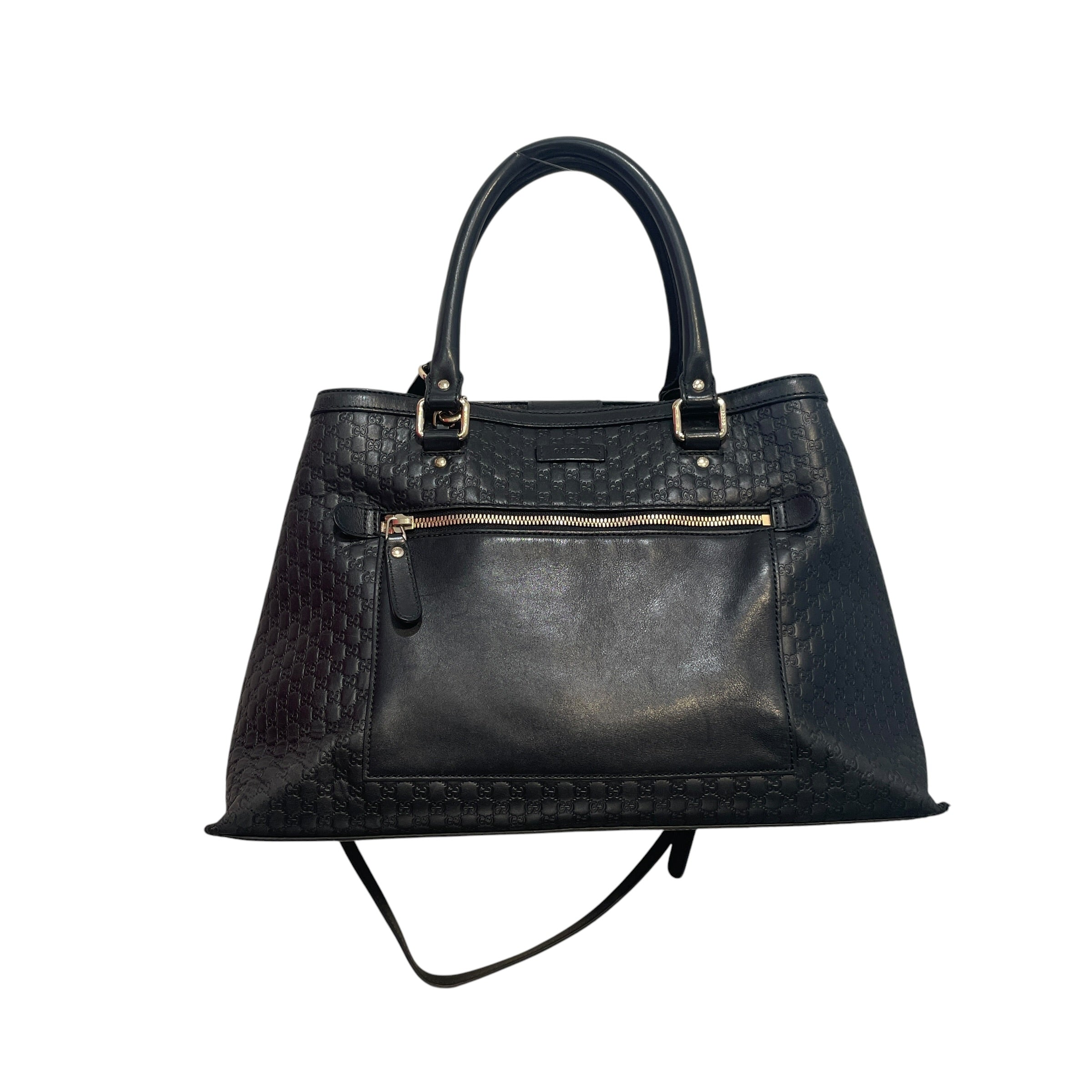 GUCCI/Tote Bag/Monogram/Leather/BLK/Microguccissima Tote view 2