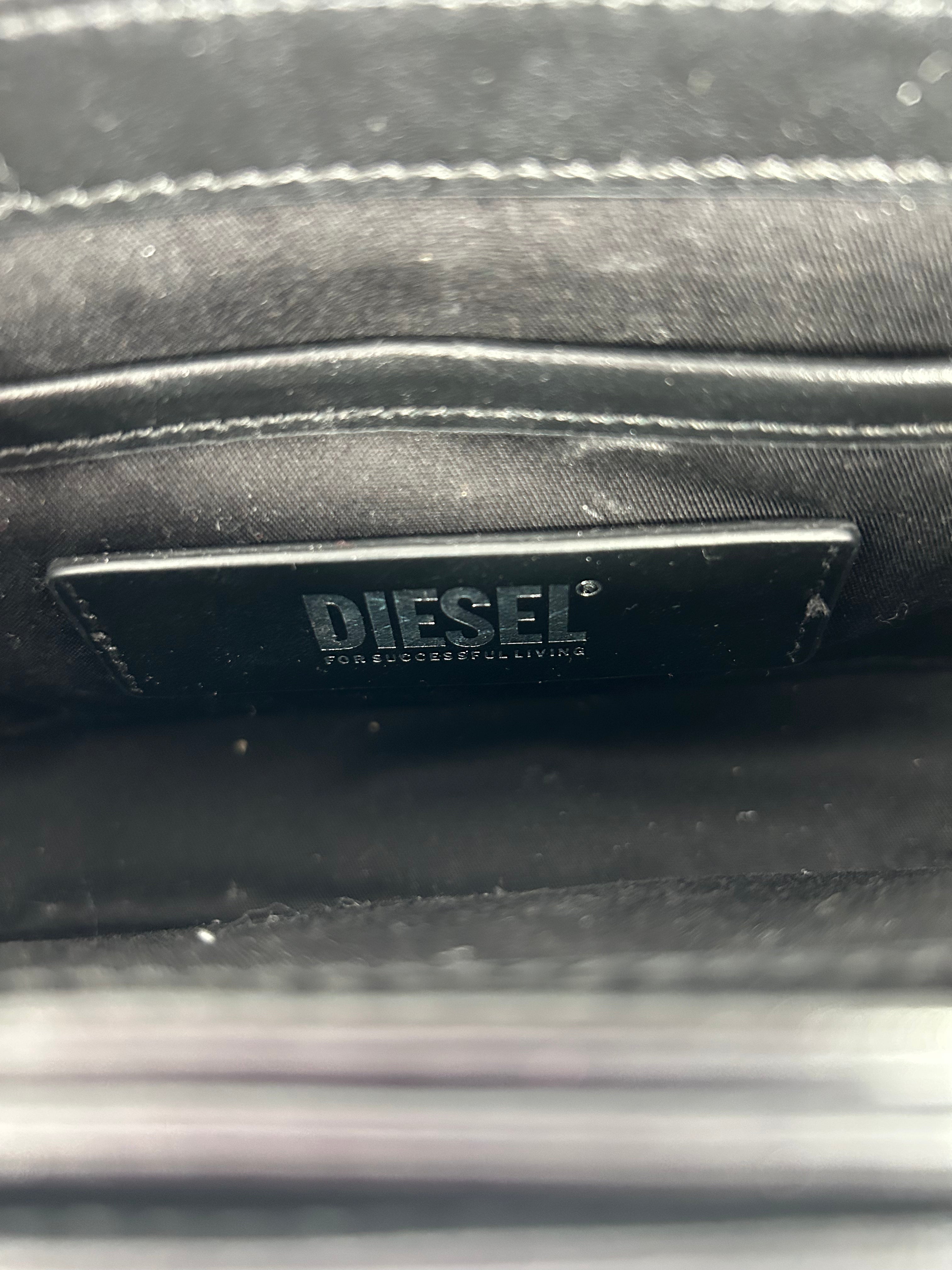 DIESEL/Hand Bag/Leather/BLK/SIL D ON FRNT view 5