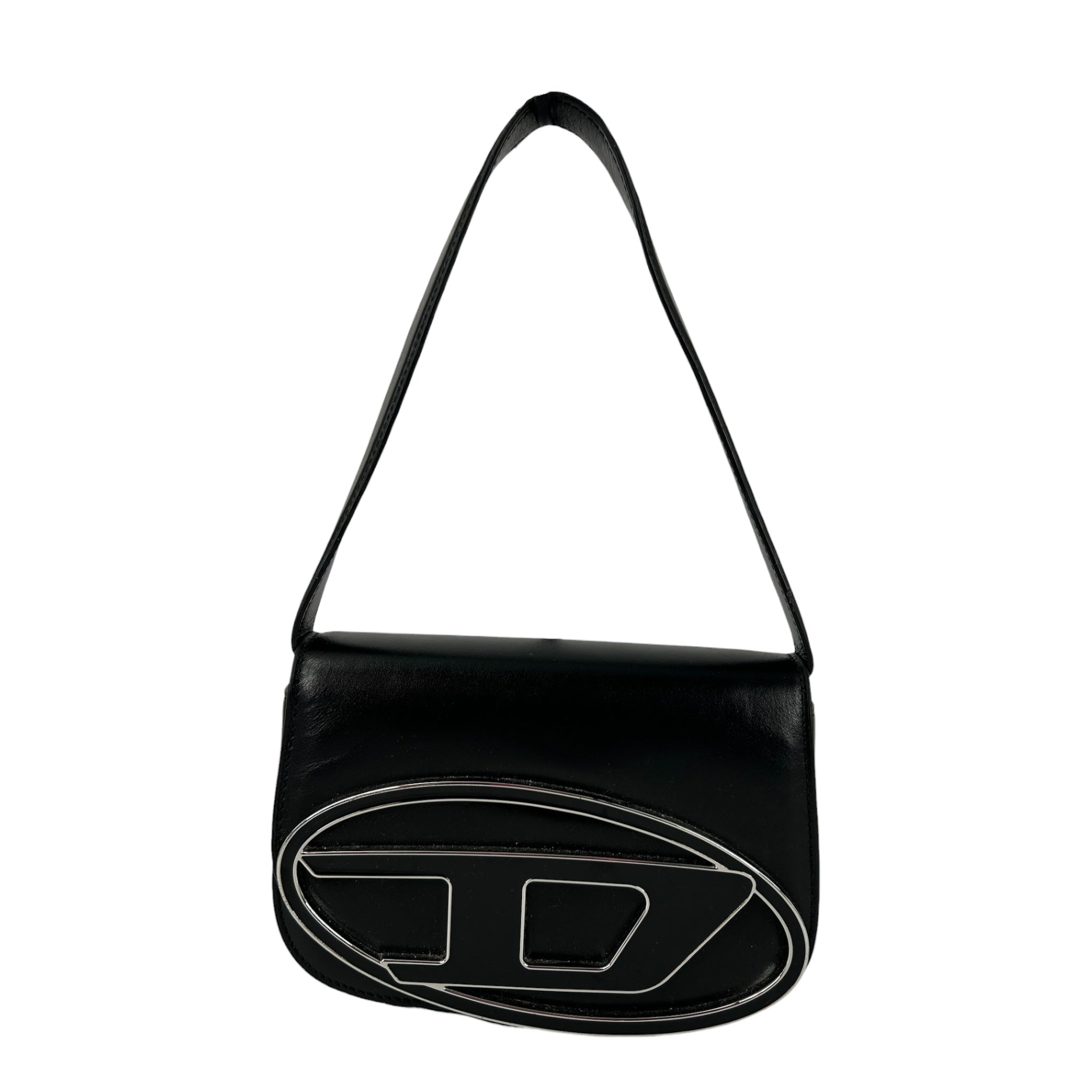 DIESEL/Hand Bag/Leather/BLK/SIL D ON FRNT view 1