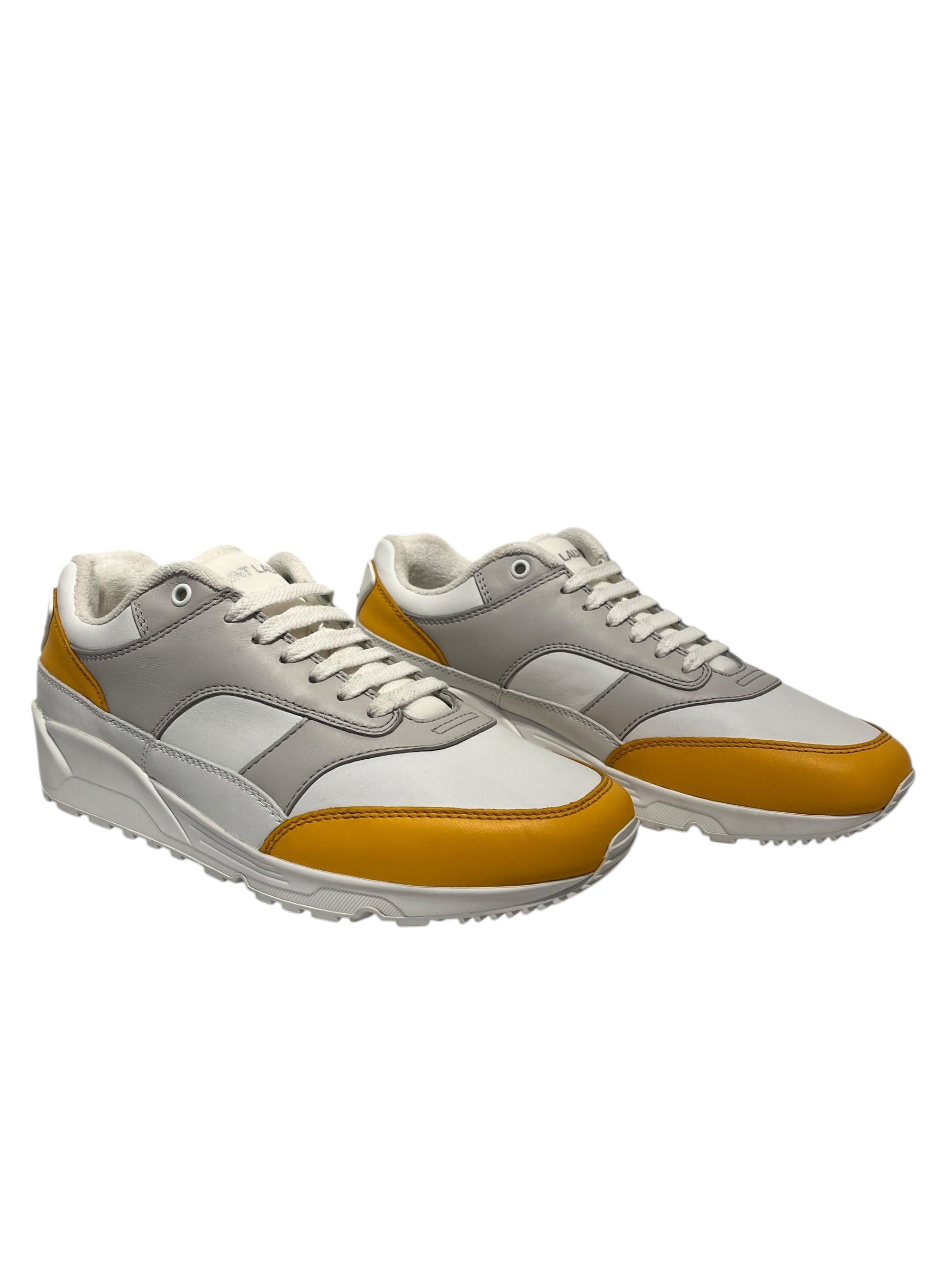 SAINT LAURENT/Low-Sneakers/EU 43/Leather/WHT/wht/yellow view 1