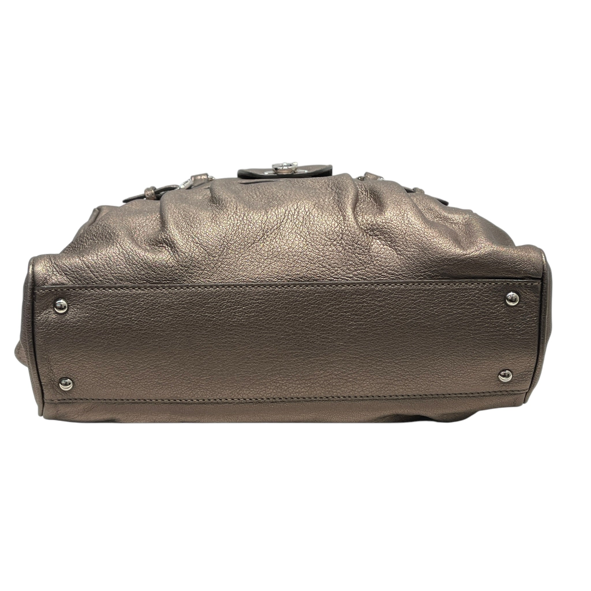 Salvatore Ferragamo/Hand Bag/Leather/KHK/METALLIC FINISH/SILVER ACCENTS view 3