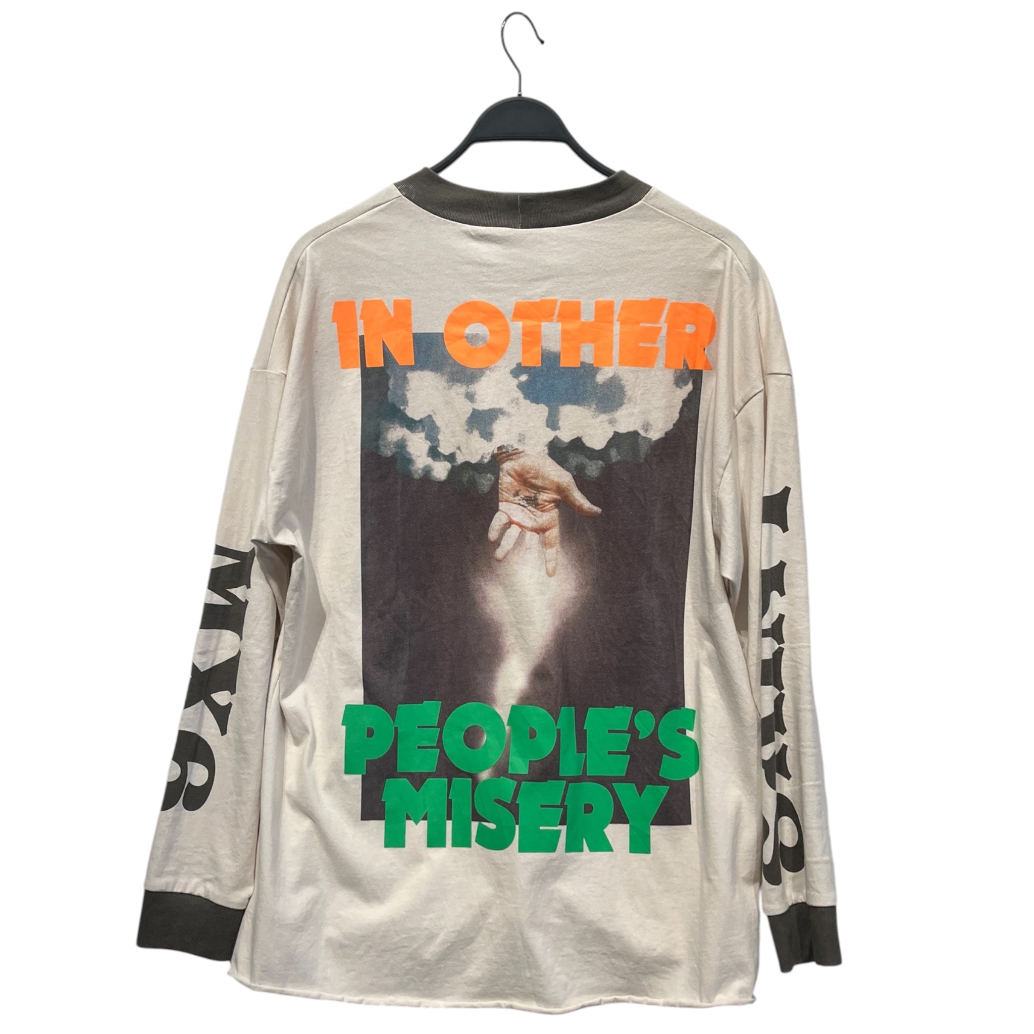 SAINT MICHAEL/T-Shirt/L/Cotton/WHT/Graphic/cheap holiday/ flame view 2