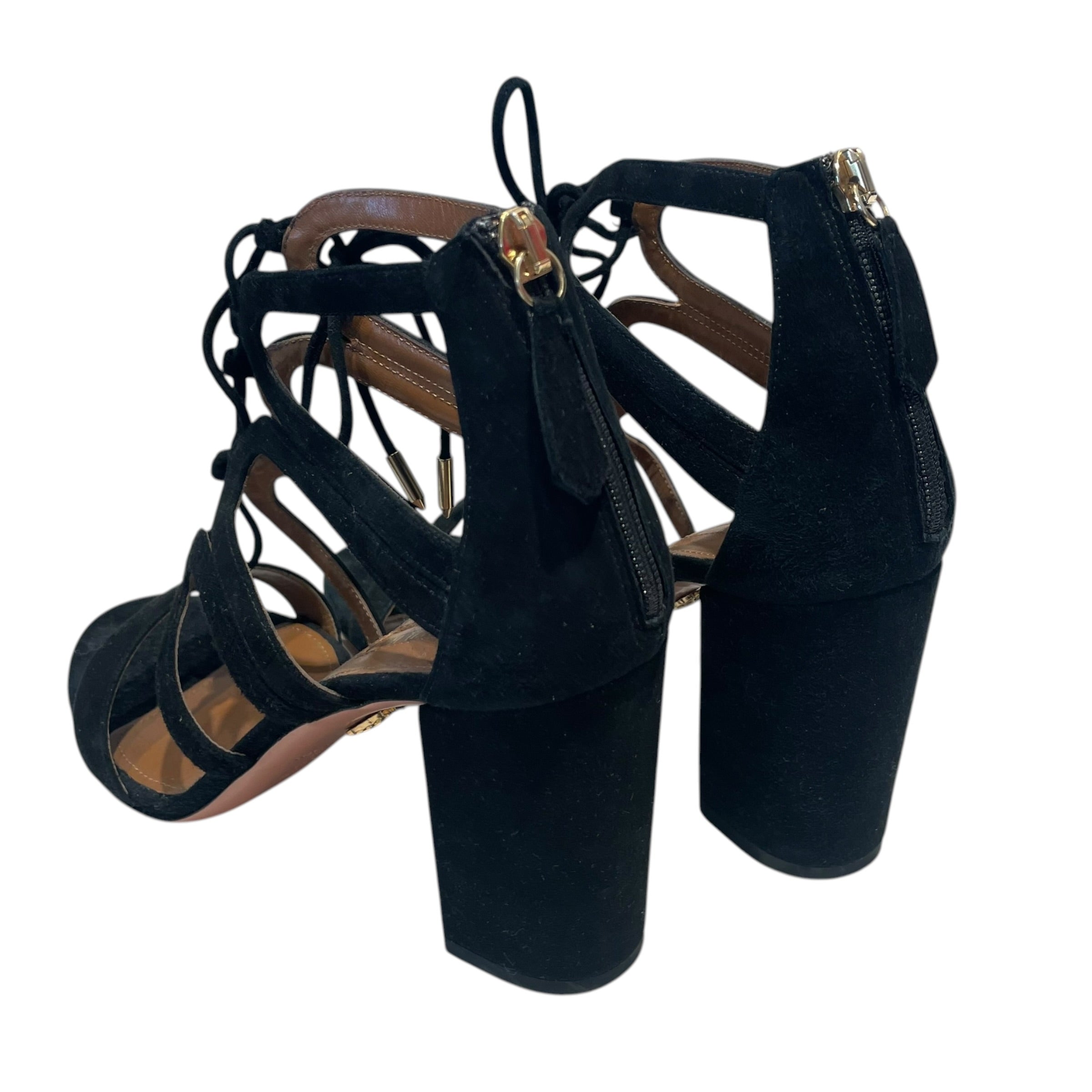 AQUAZZURA/Heels/EU 39/Suede/BLK/Beverly Hills view 2