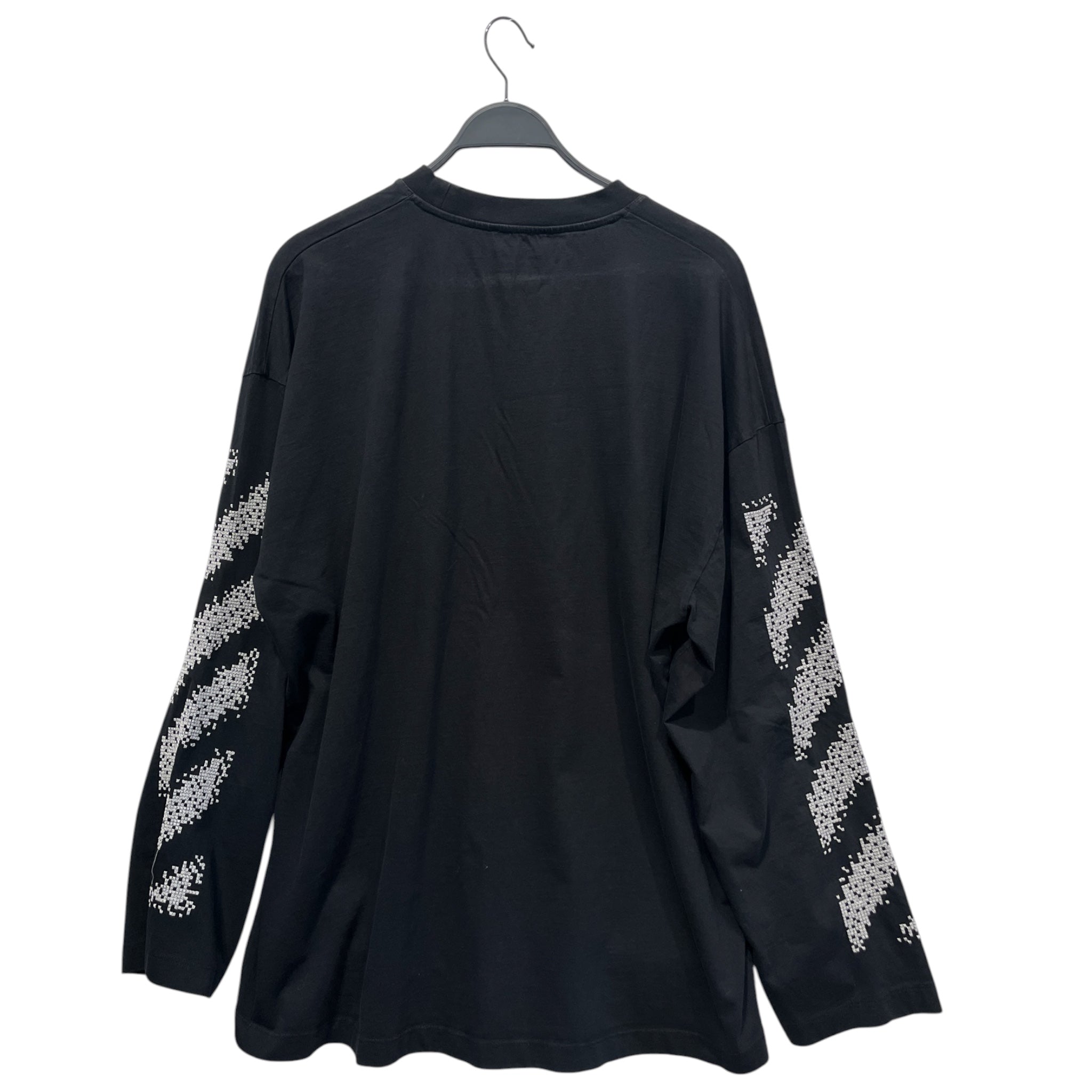 OFF-WHITE/LS T-Shirt/L/Cotton/BLK/High Neck/Graphic/Pixel Diagonal Pixel LS view 2