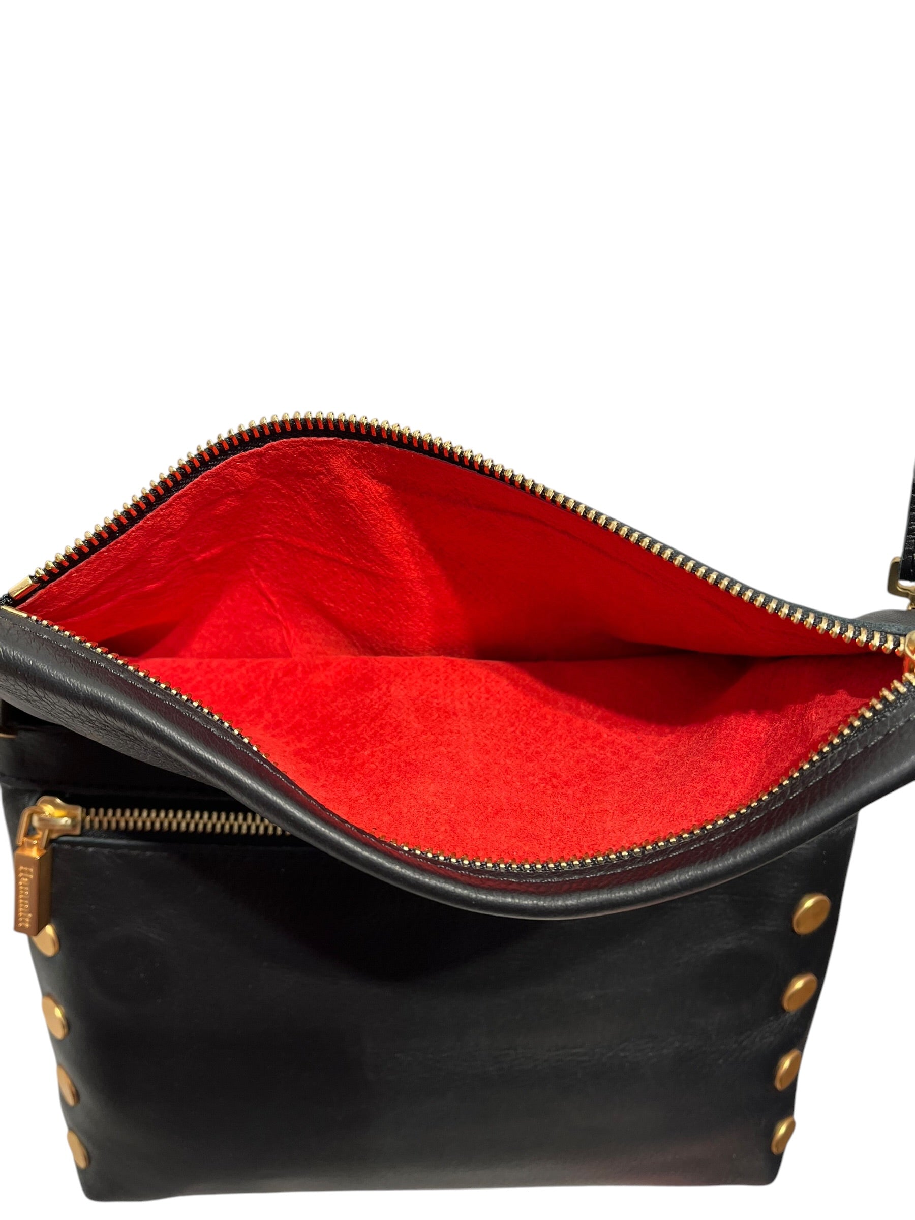 Hammitt/Clutch Bag/Leather/BLK/Gold Hardwear/ Red Int view 3