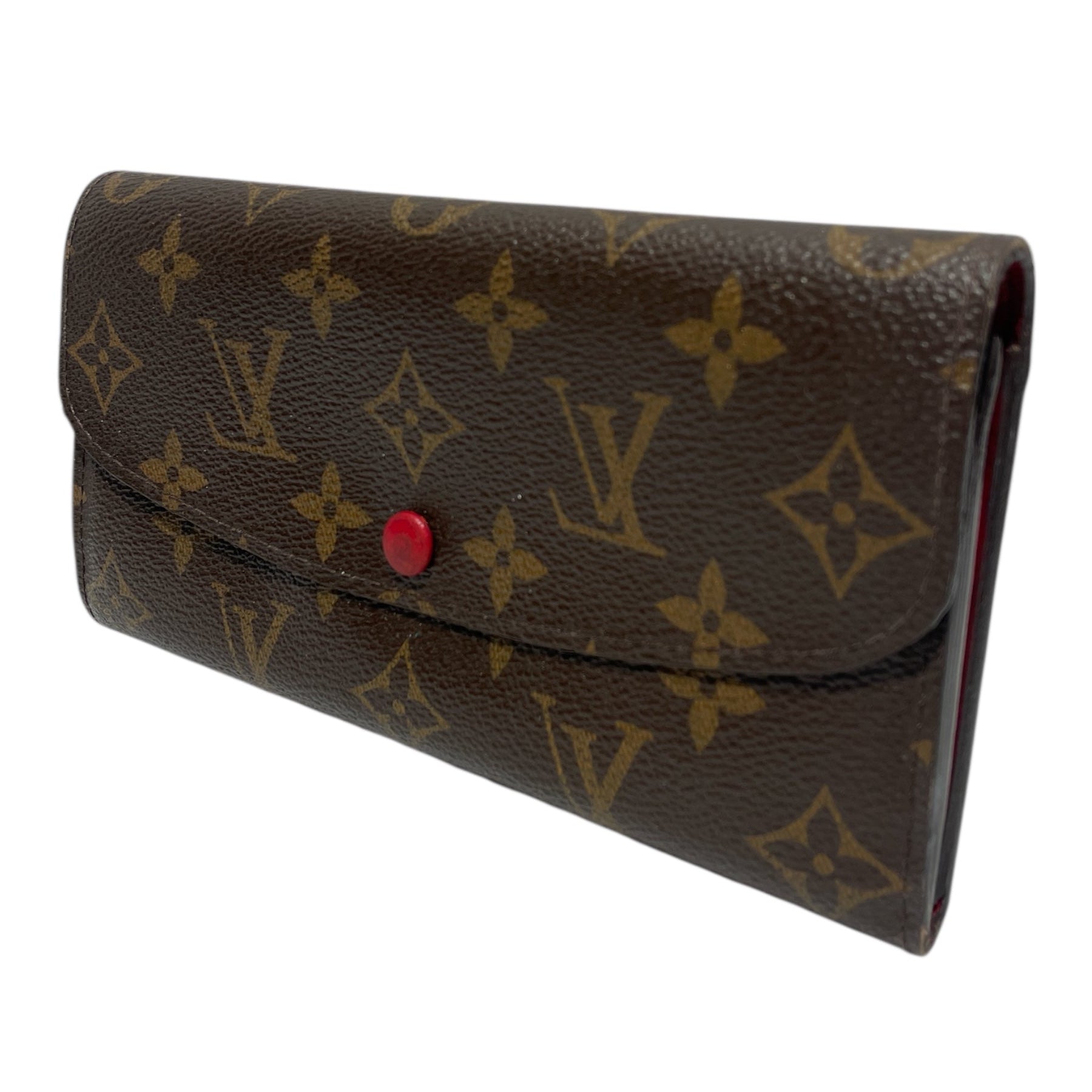 LOUIS VUITTON/Long Wallet/Monogram/Leather/BRW/Red Interior Long Wallet view 1