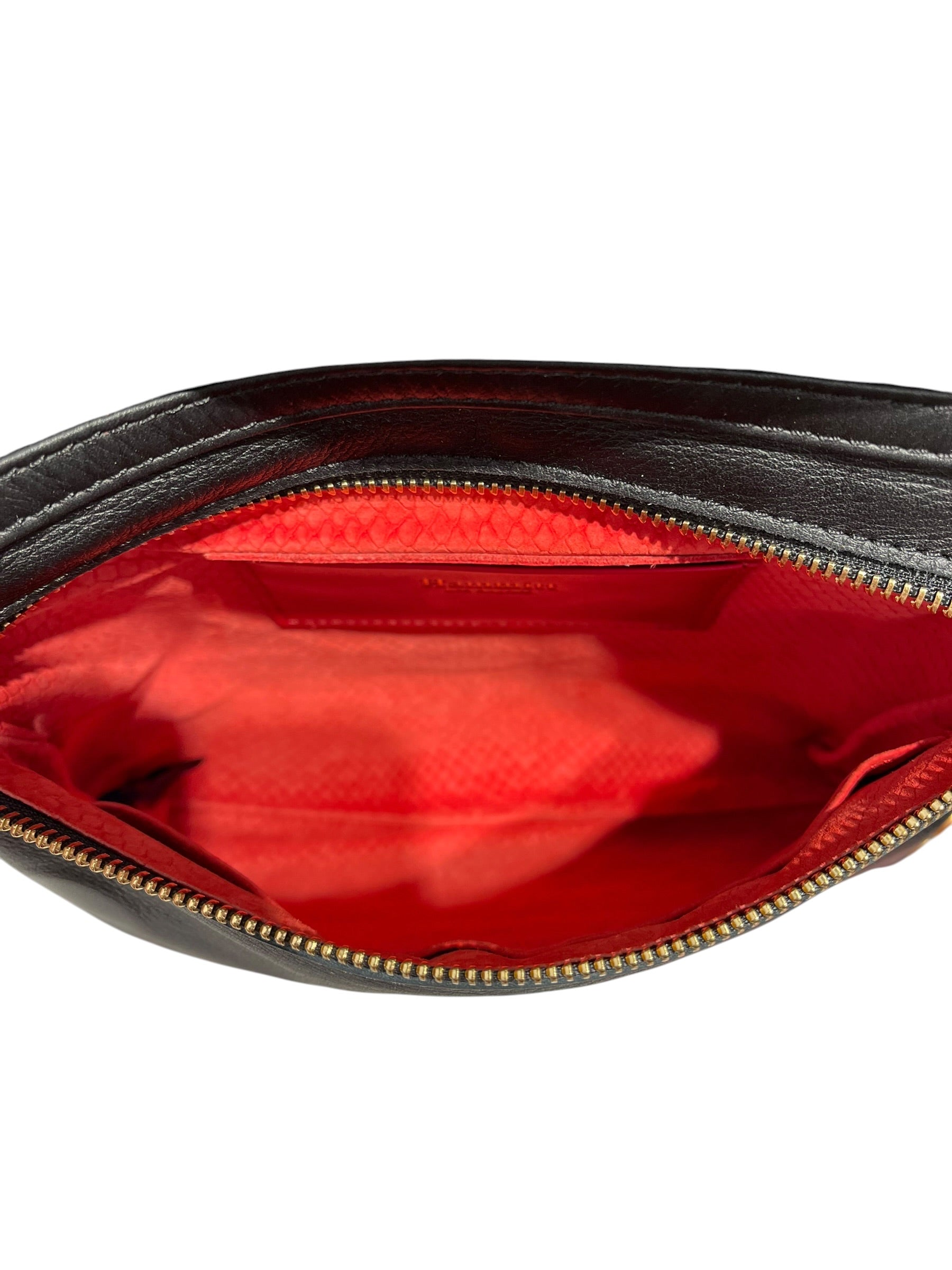 Hammitt/Clutch Bag/Leather/BLK/Gold Hardwear/ Red Int view 4