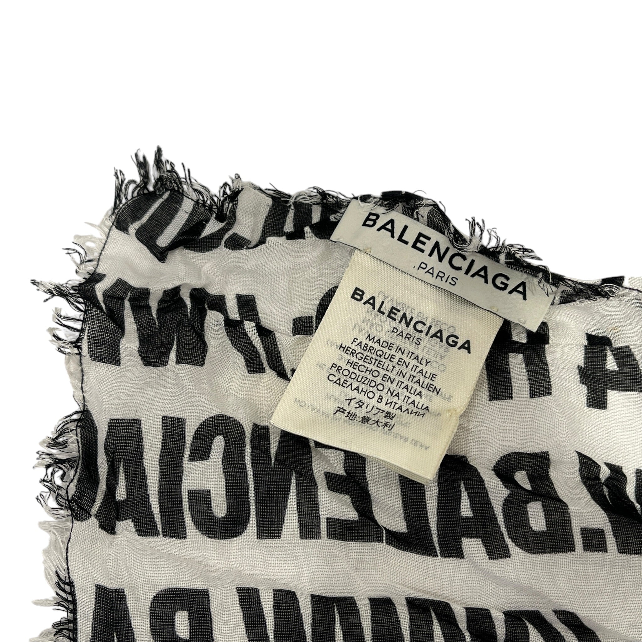BALENCIAGA/Scarf/All Over Print/Cotton/WHT/M's/URL large scarf view 2