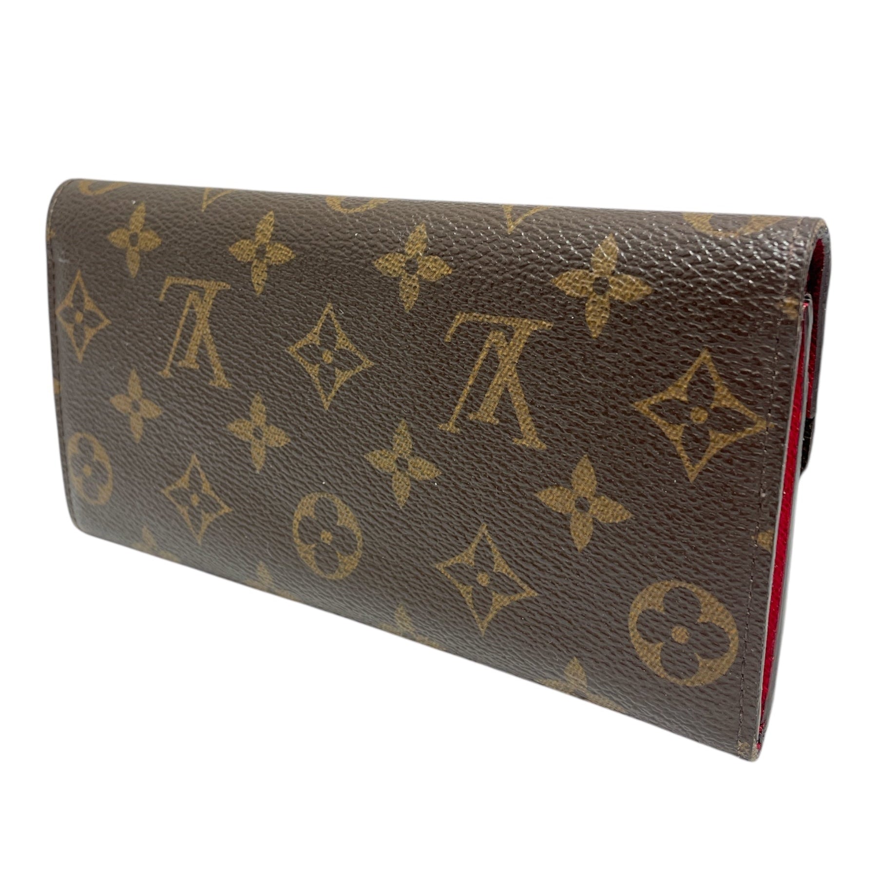 LOUIS VUITTON/Long Wallet/Monogram/Leather/BRW/Red Interior Long Wallet view 2