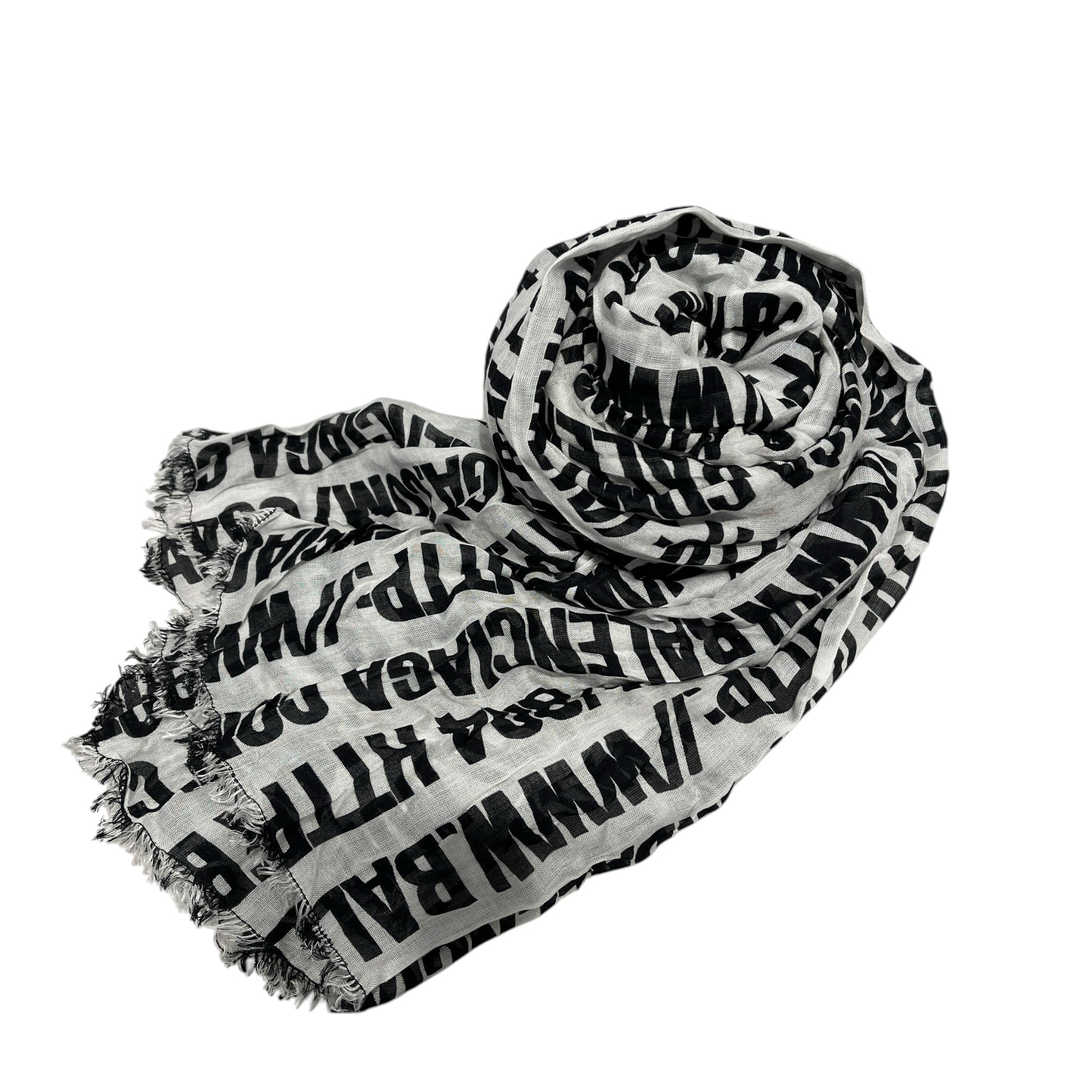 BALENCIAGA/Scarf/All Over Print/Cotton/WHT/M's/URL large scarf view 1