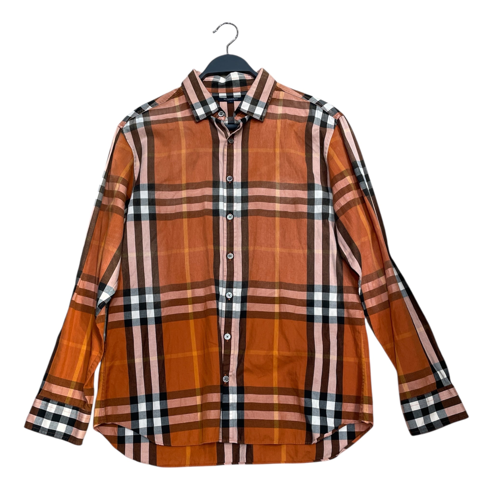 BURBERRY LONDON/LS Shirt/L/Cotton/ORN/Plaid/ view 1