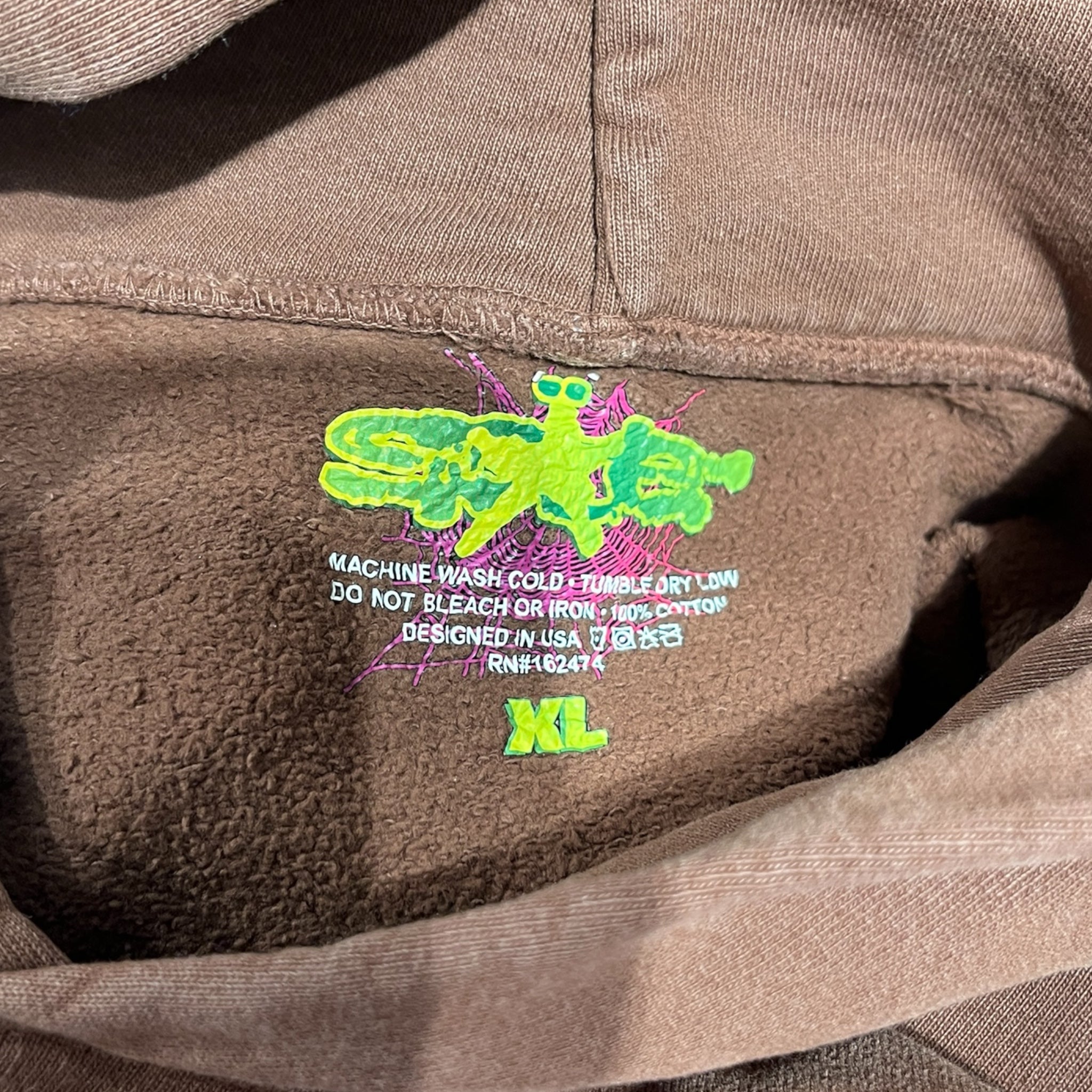 Sp5der/Hoodie/XL/Graphic/Cotton/BRW/red pink brown view 3