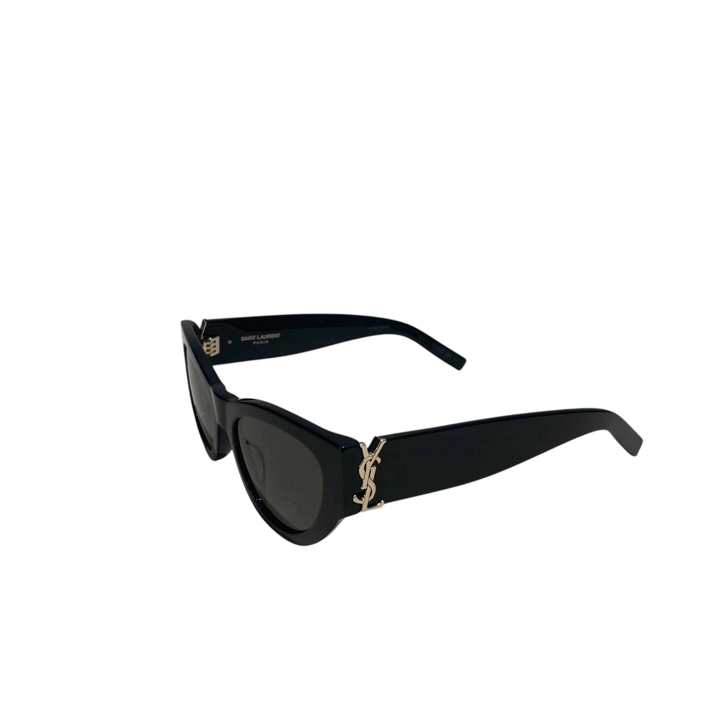 YVES SAINT LAURENT/Sunglasses/Plastic/BLK/L's/SHINY MONOGRAM SHADES view 2