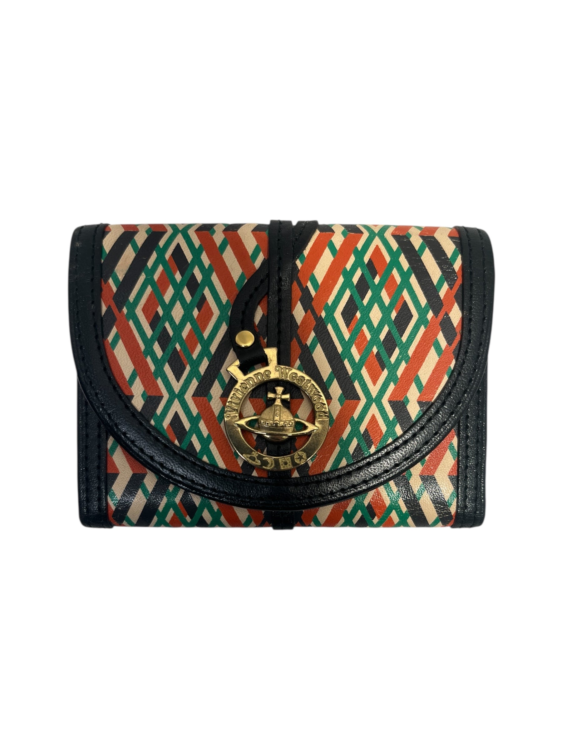 Vivienne Westwood/Bifold Wallet/Plaid/Leather/MLT/ view 1