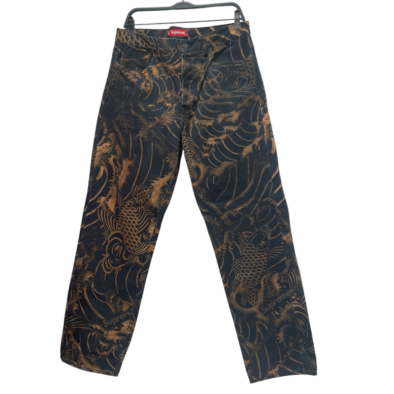 Supreme/Straight Pants/32/Denim/BRW/Button Fly/All Over Print/SS20 Waves Regular Jean