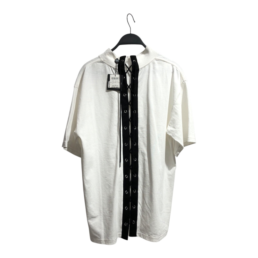 OPENING CEREMONY/T-Shirt/OS/Cotton/WHT/High Neck/Black Lace-Up Pablo Top view 1