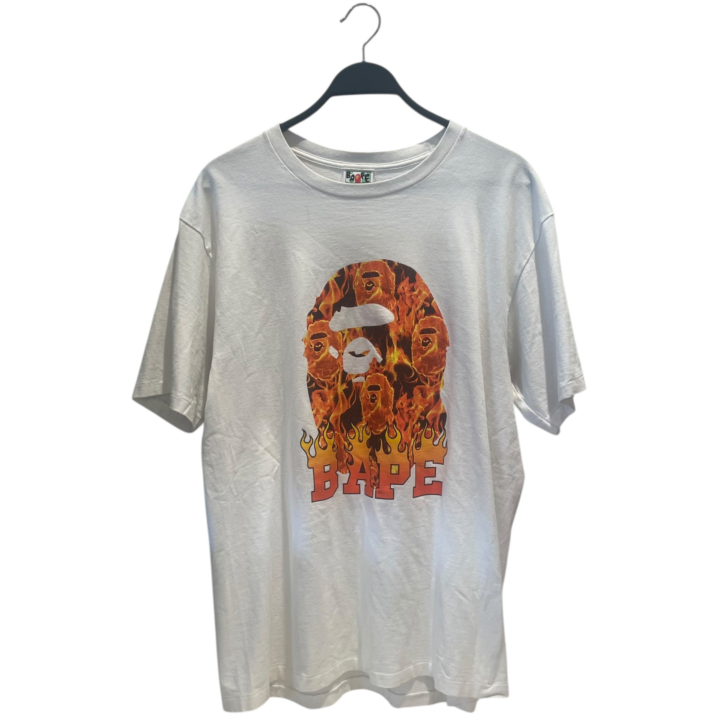BAPE STA!/T-Shirt/XL/Cotton/WHT/Graphic/FLAME MONKEY TEE view 1