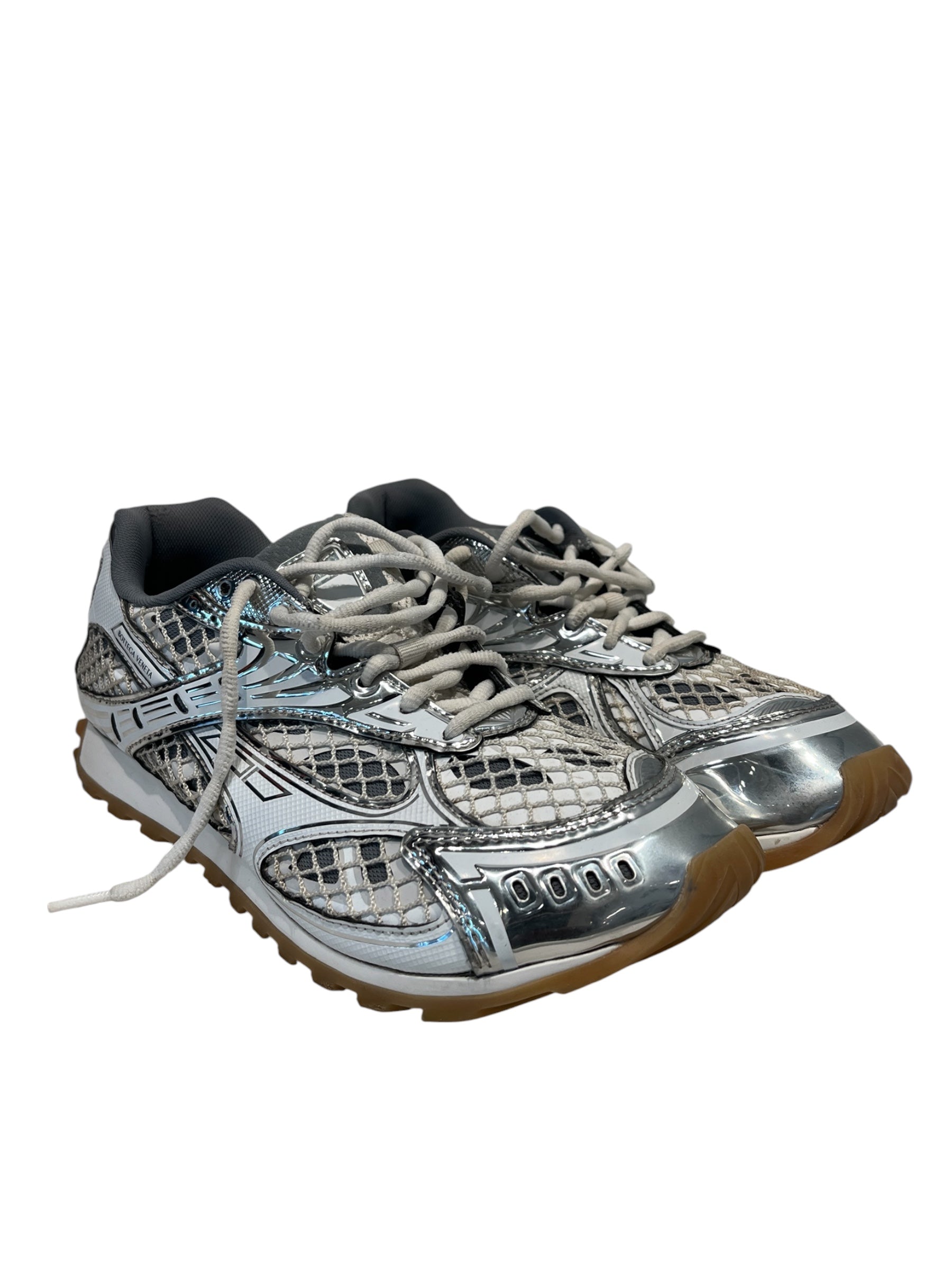 BOTTEGA VENETA/Low-Sneakers/US 9/Cotton/SLV/WHITE SILVER ORBIT view 1