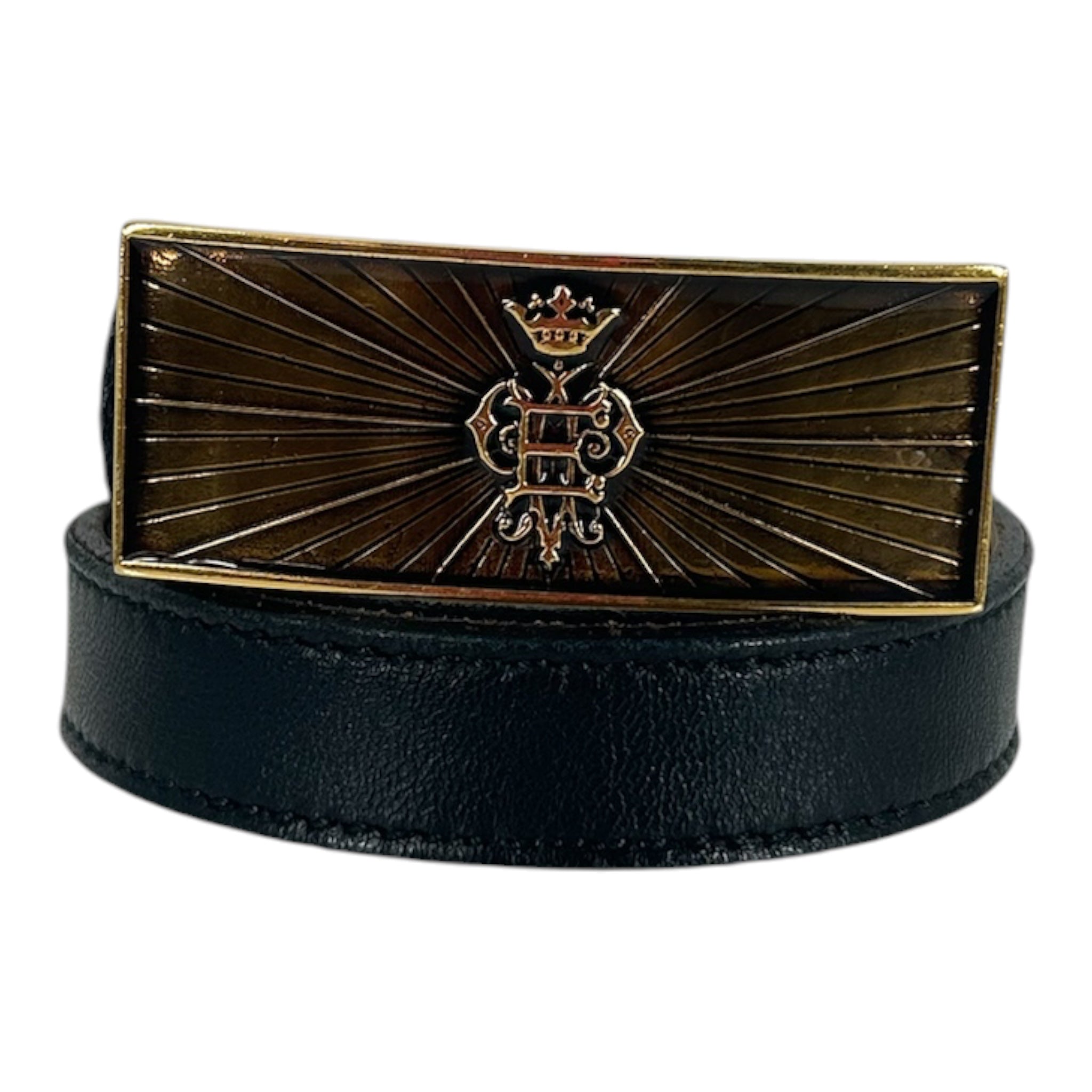 EMILIO PUCCI/Belt/Leather/BLK/L's/GOLD BUCKLE THIN BELT view 1