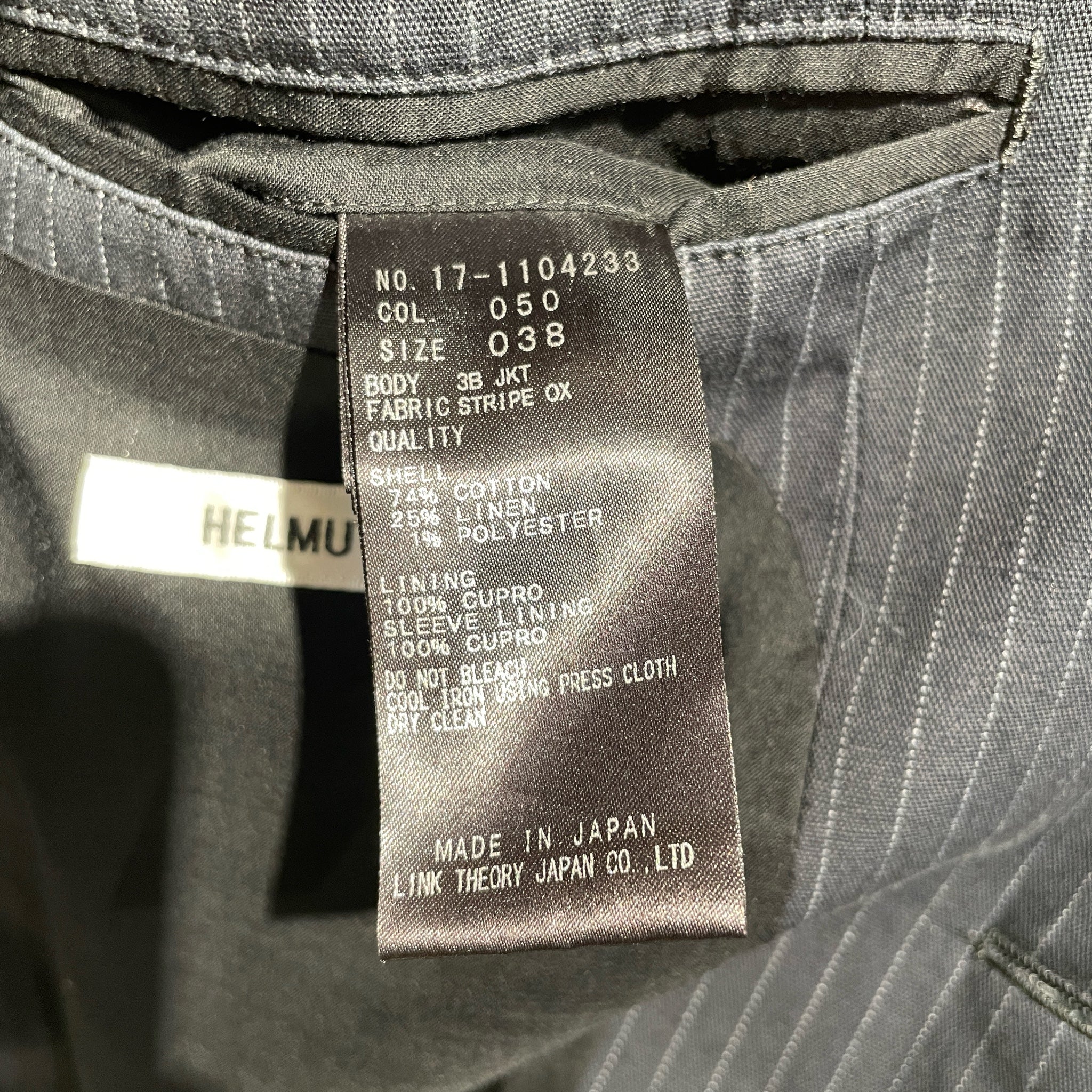 Helmut Lang/Tailored Jkt/38/Navy/Cotton/Stripe/ view 4