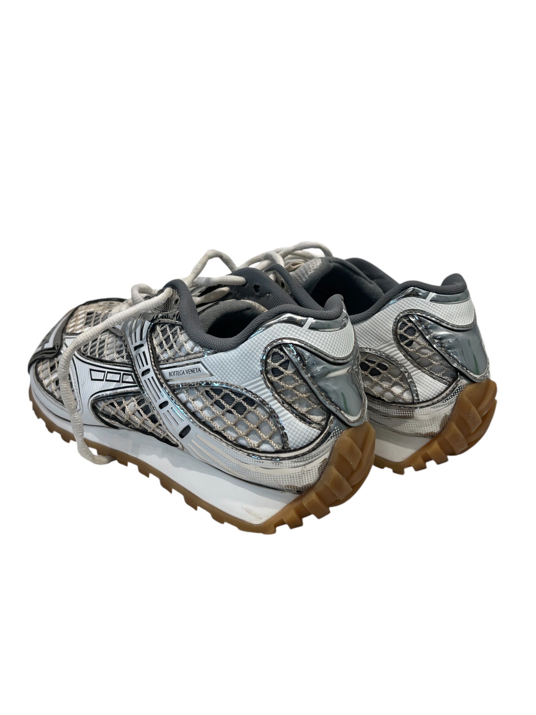 BOTTEGA VENETA/Low-Sneakers/US 9/Cotton/SLV/WHITE SILVER ORBIT view 2