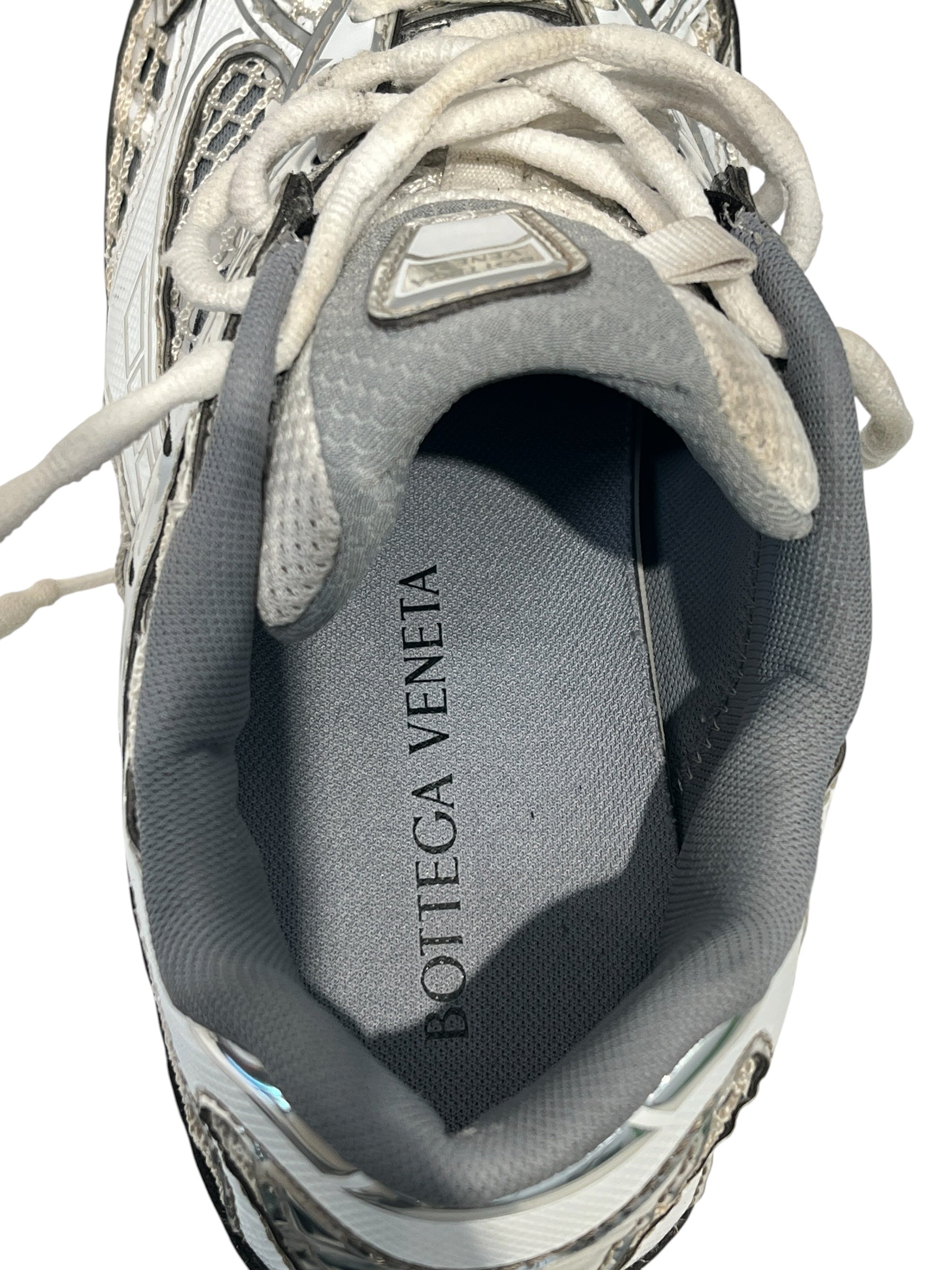 BOTTEGA VENETA/Low-Sneakers/US 9/Cotton/SLV/WHITE SILVER ORBIT view 3