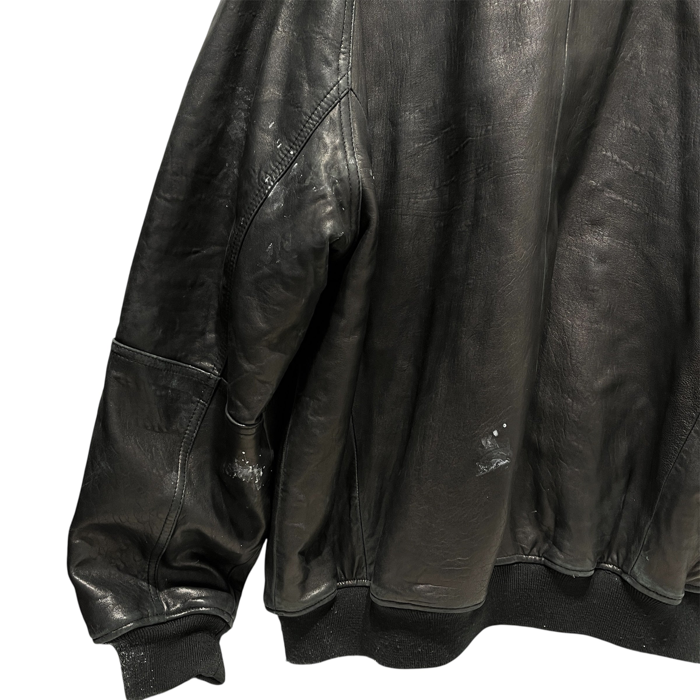 PHAT FARM/Leather Jkt/XL/Leather/BLK/BIG ZIP RIBBED CUFFS view 4