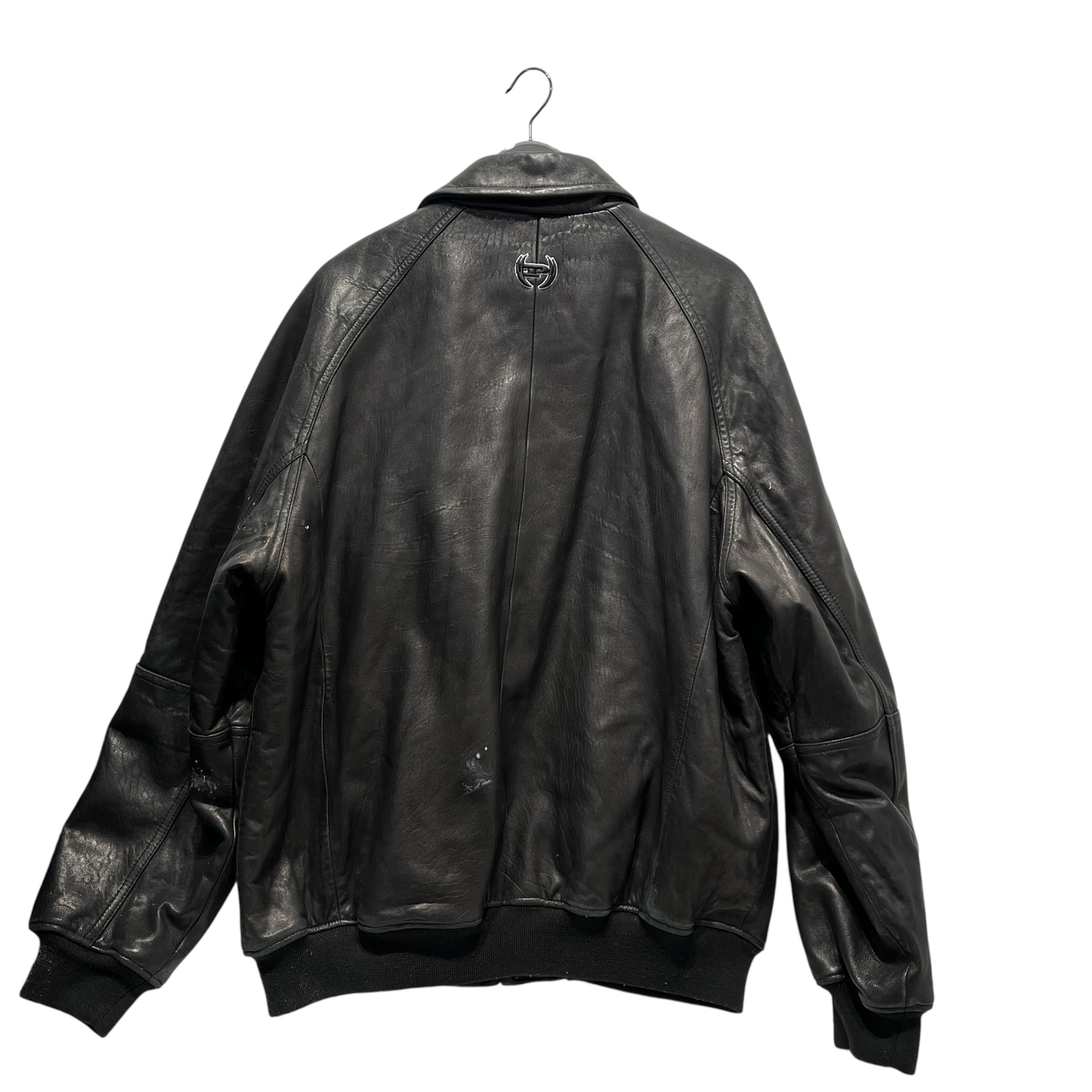 PHAT FARM/Leather Jkt/XL/Leather/BLK/BIG ZIP RIBBED CUFFS view 2