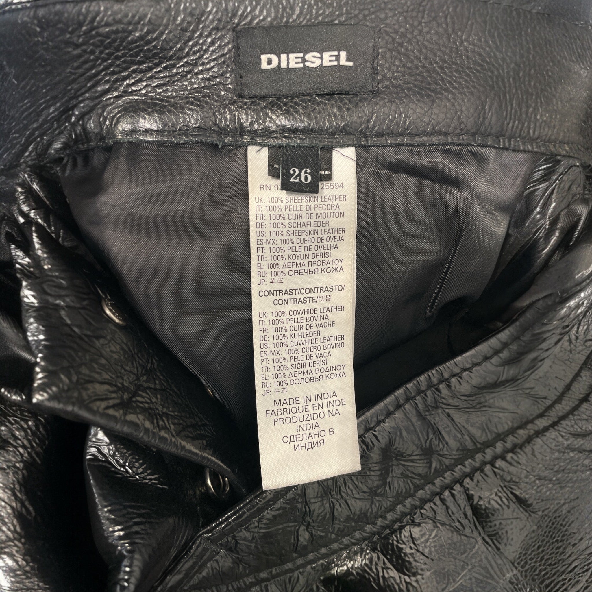 DIESEL/Skinny Pants/26/Plain/Leather/BLK// view 4