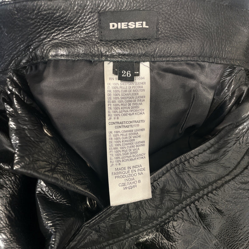 DIESEL/Skinny Pants/26/Plain/Leather/BLK//