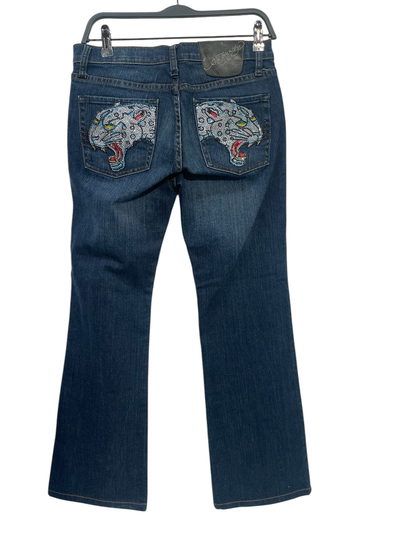 Ed Hardy/Bottoms/28/Graphic/Denim/NVY/GEMSTONE PANTHER