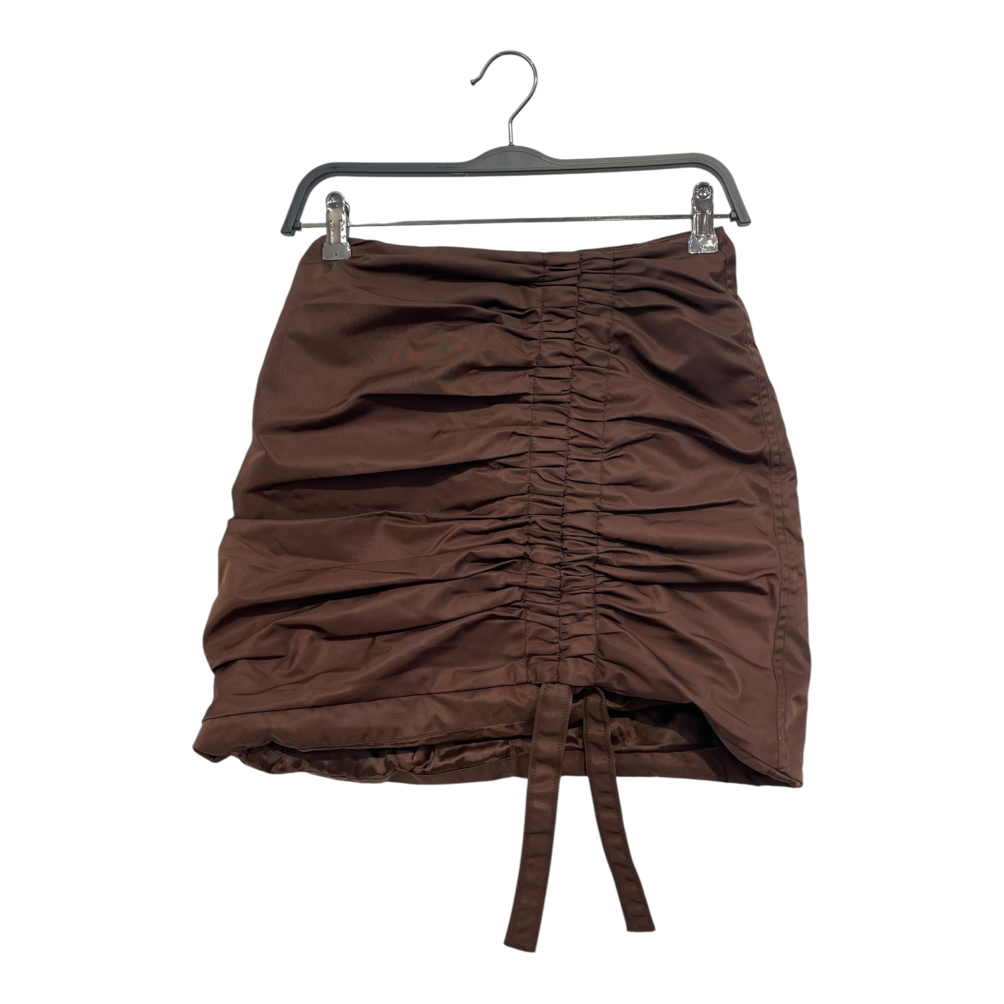 GANNI/Skirt/32/Nylon/BRW/Brown Ruched Mini Skirt view 1