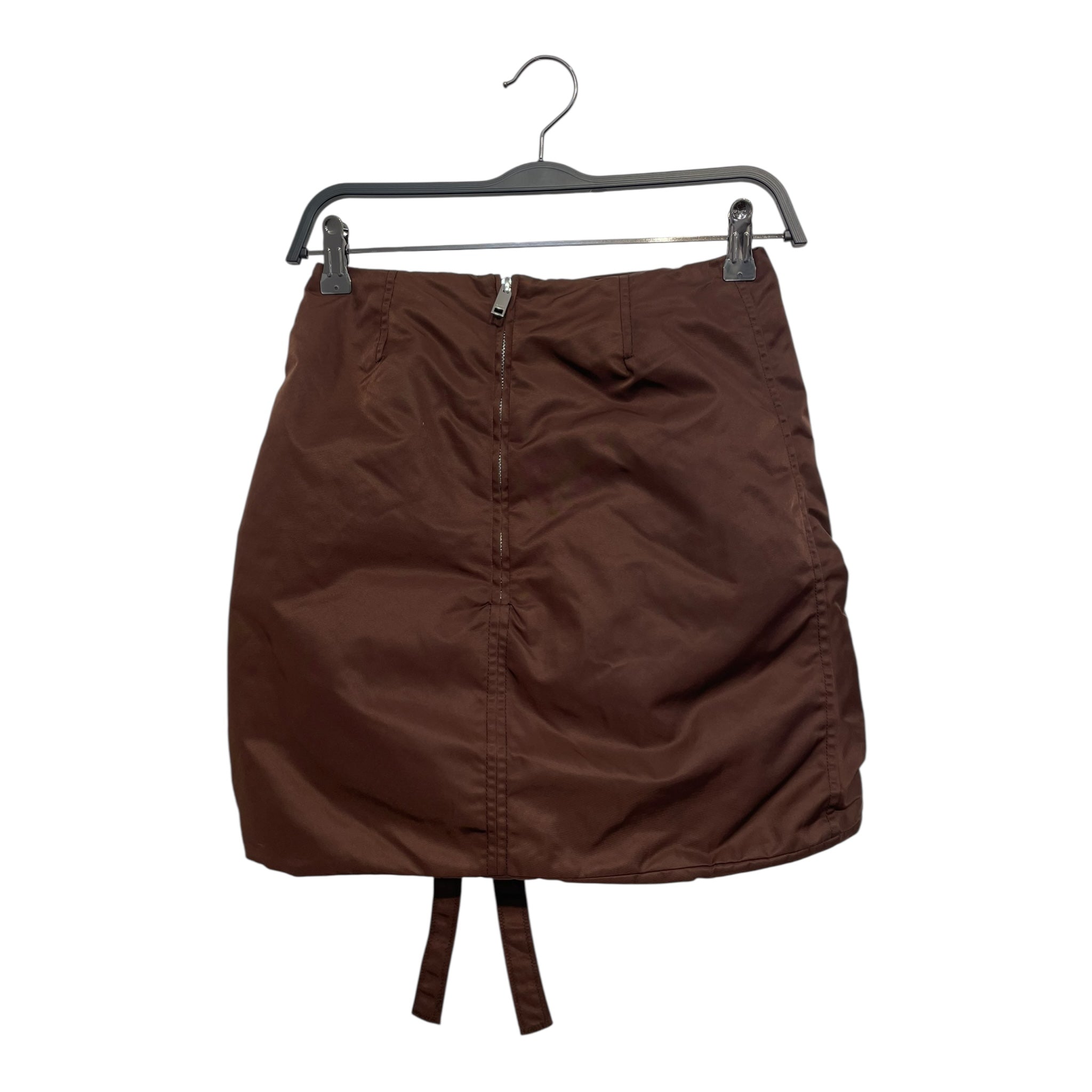 GANNI/Skirt/32/Nylon/BRW/Brown Ruched Mini Skirt view 2
