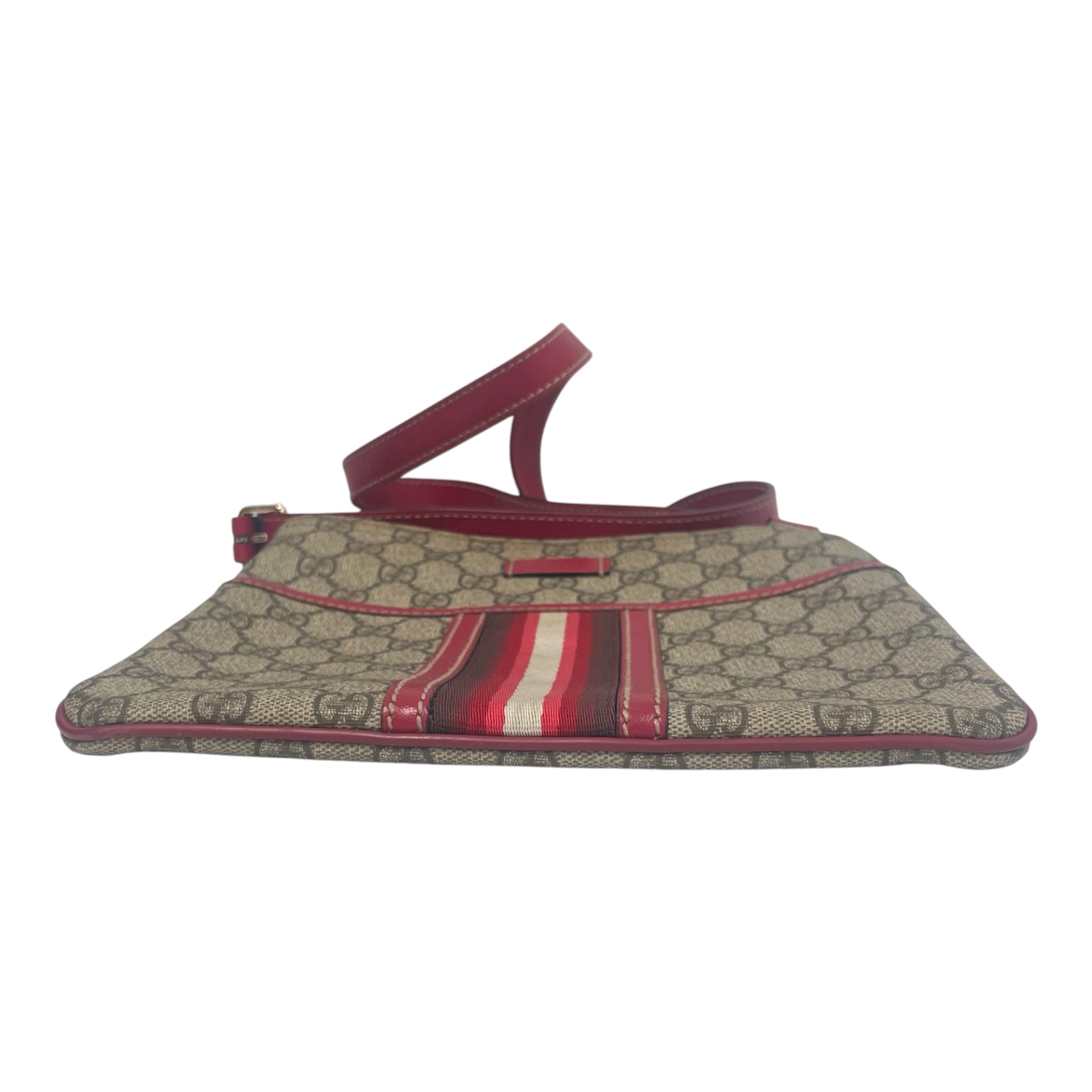 GUCCI/Cross Body Bag/Monogram/Leather/BEG/Supreme Web Flat view 3
