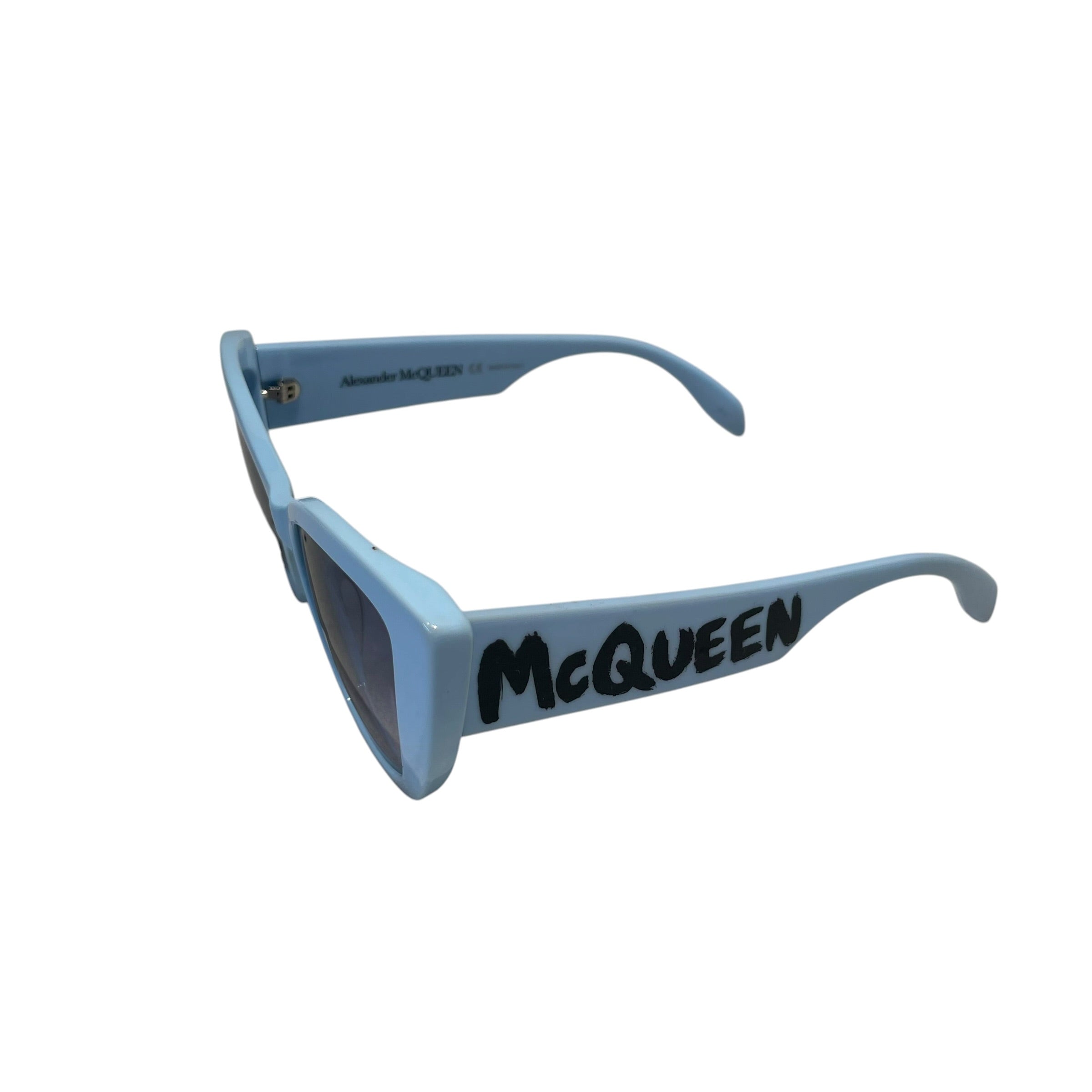 Alexander McQueen/Sunglasses/Plastic/BLU/LOGO GRAFFITI SHADES view 2