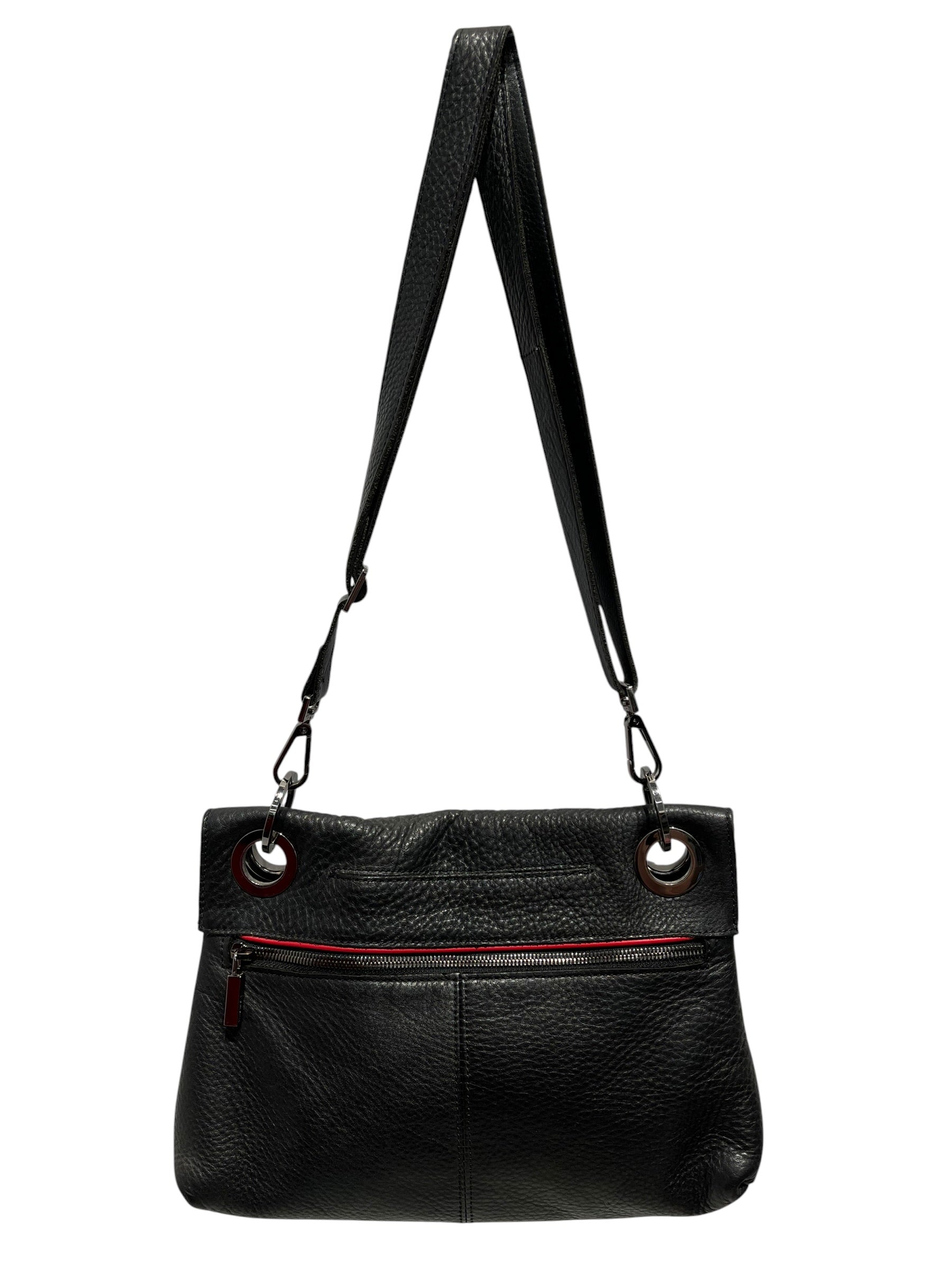 Hammitt/Cross Body Bag/Leather/BLK/Red Int. SIlver Hardware view 2