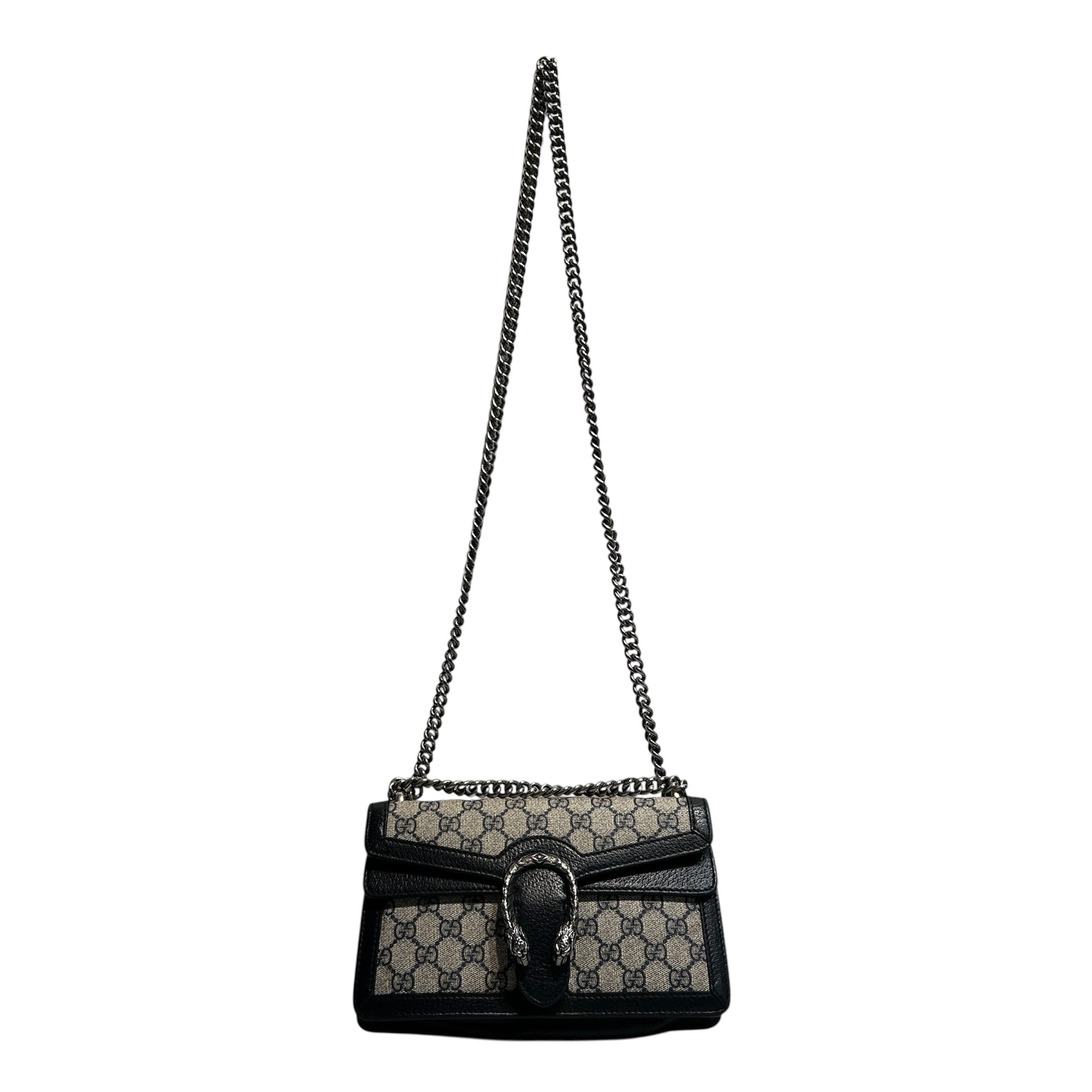 GUCCI/Hand Bag/Monogram/Leather/BLK/gg supreme dionysus view 1