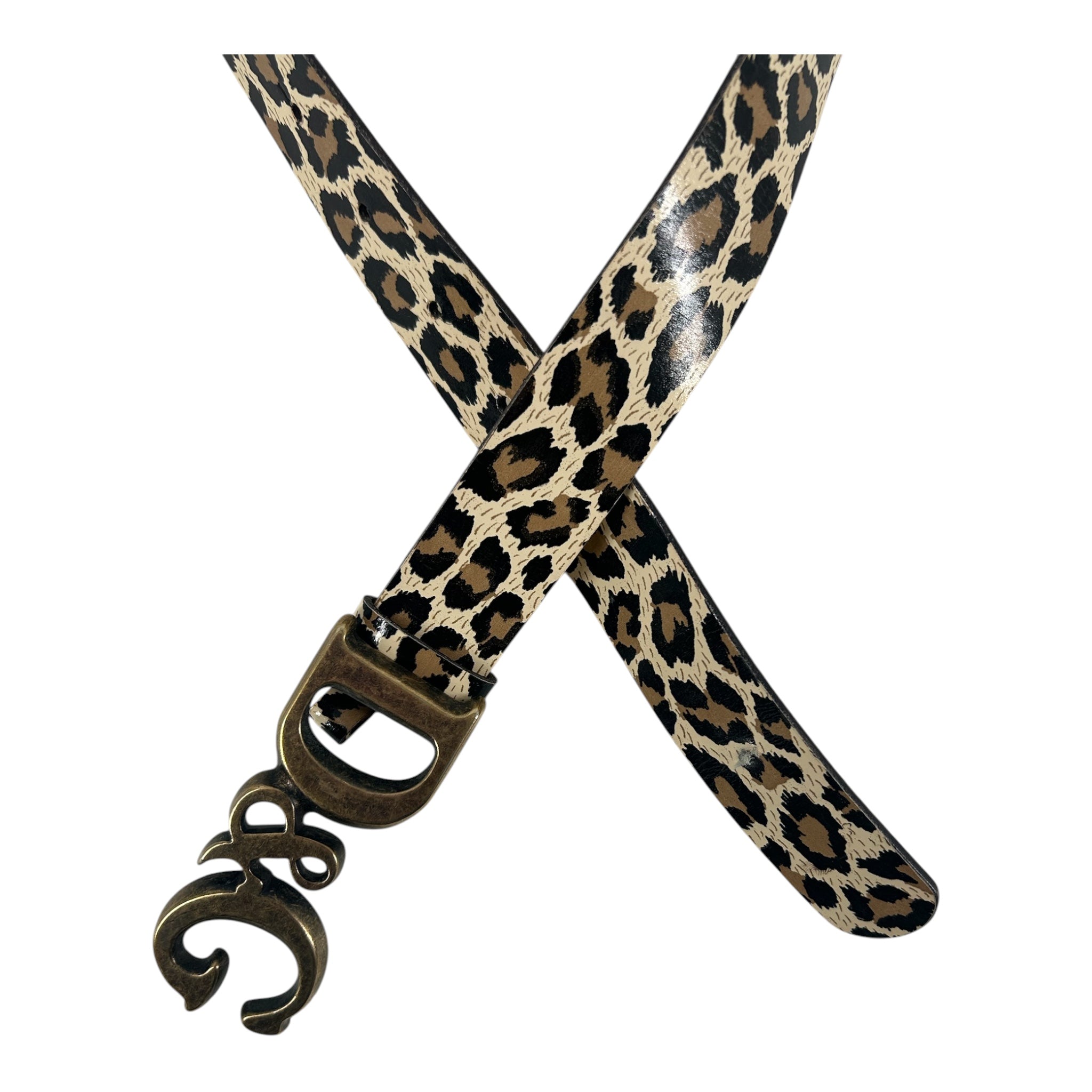 DOLCE&GABBANA/Belt/Animal Pattern/Leather/BEG/L's/CHEETAH PRINT GOLD LOGO BUCKLE view 2