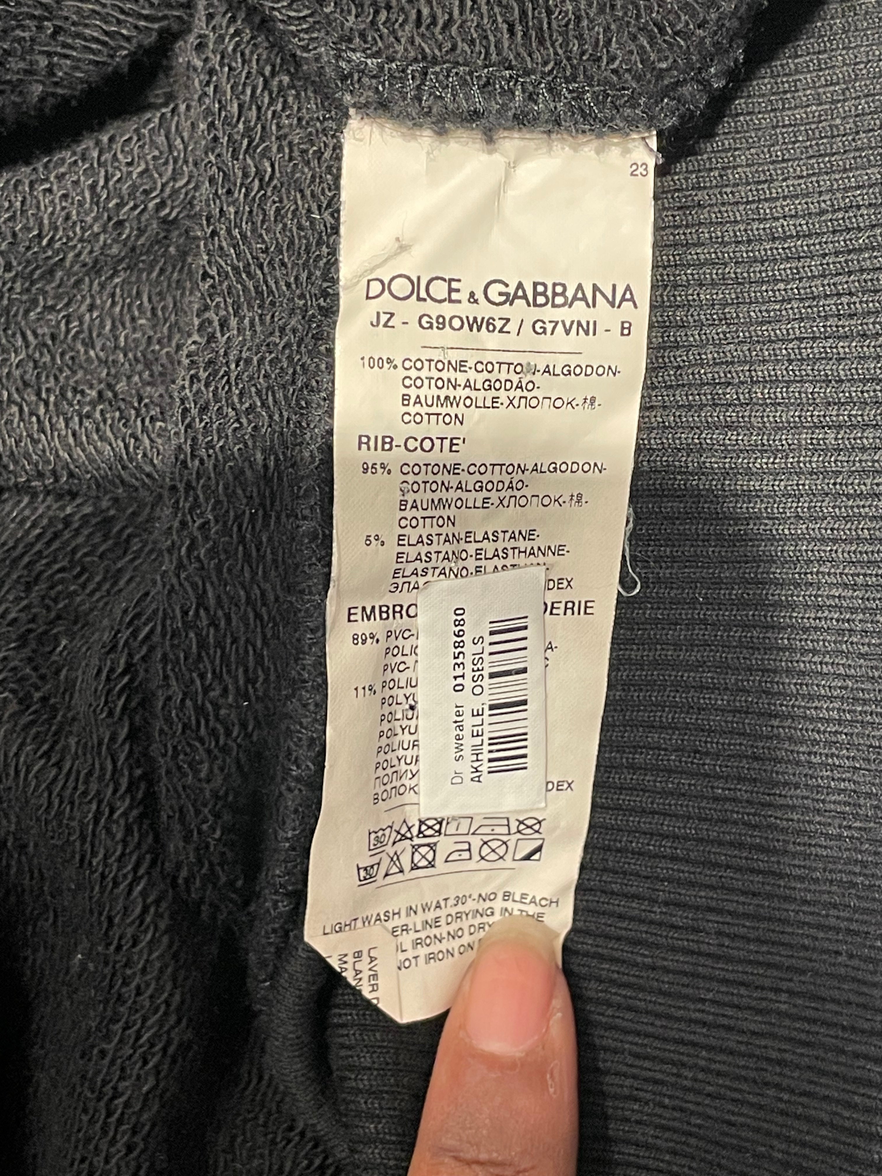 DOLCE&GABBANA/Sweater/50/Cotton/BLK/rubberized chest patch view 4